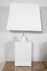 Pair of Large White Glazed Ceramic Lamps, by Salvatore Parisi