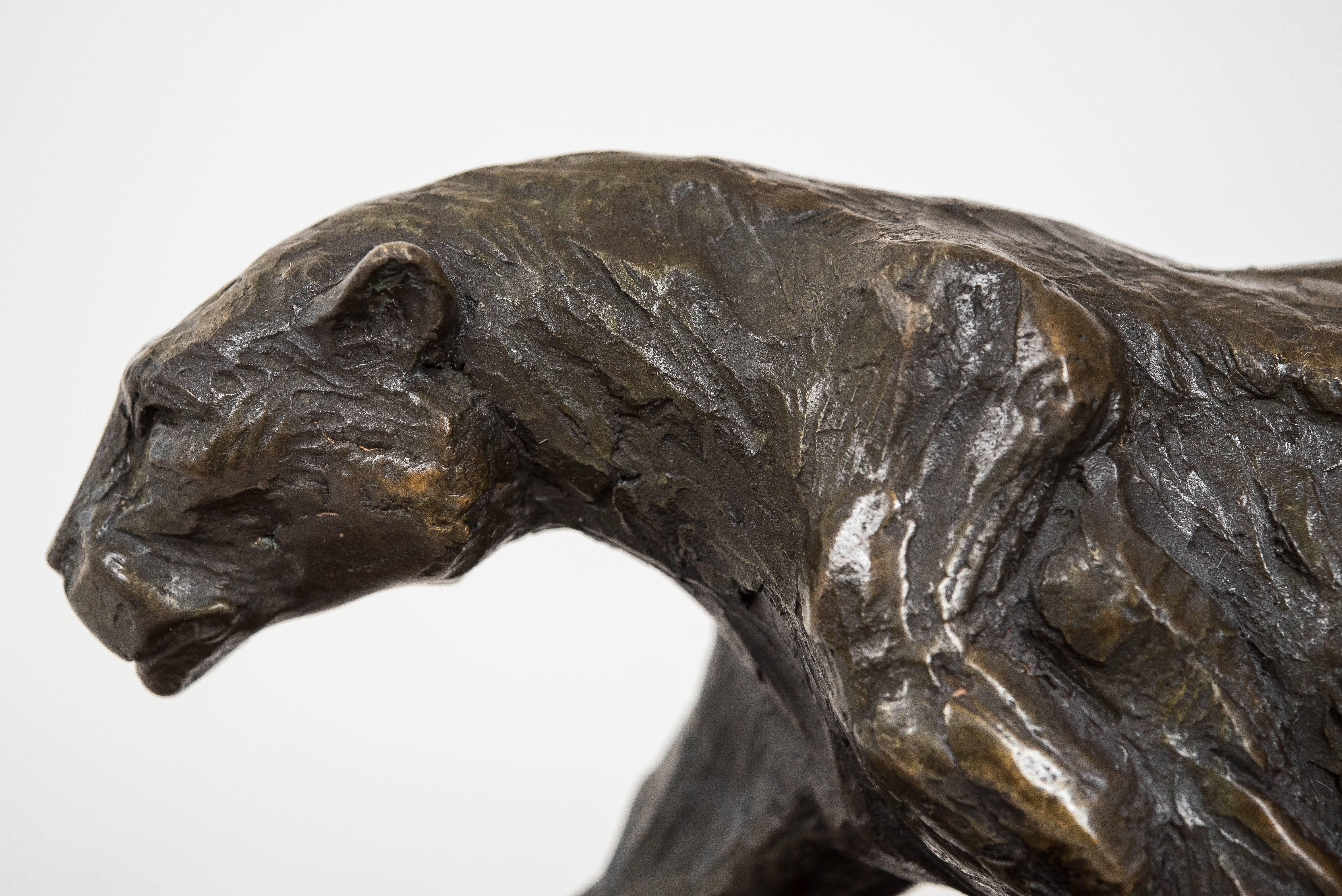 Pair of Bronze Panthers Sculpture For Sale 1