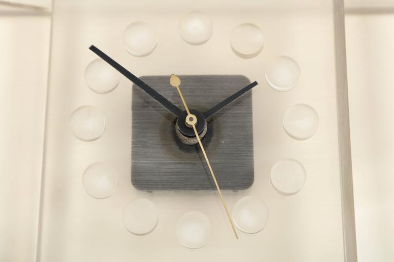 Desk Clock, Lucite, Italy, C 1960 For Sale at 1stdibs