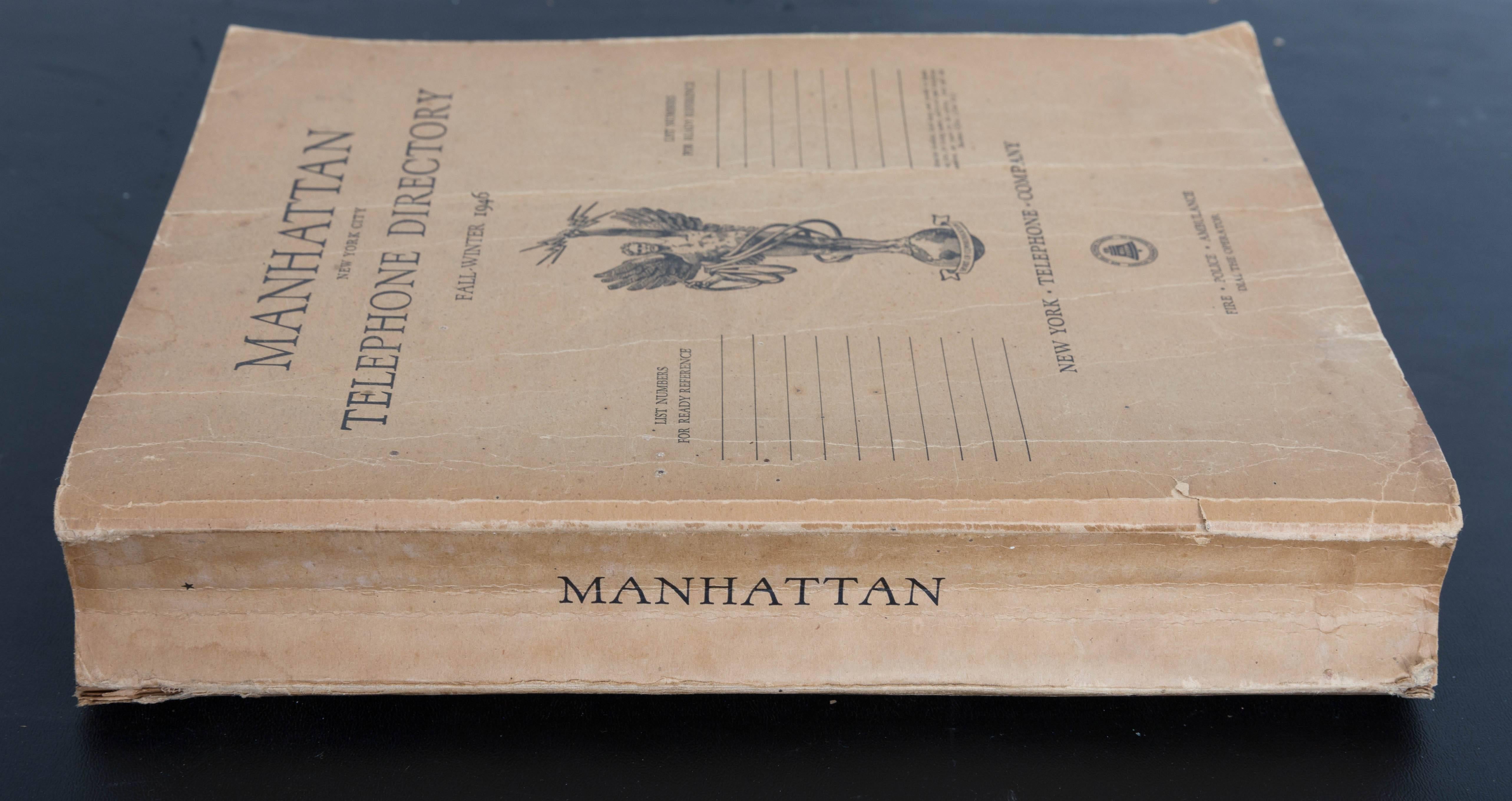 American 1946 Manhattan Telephone Directory