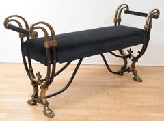 Vintage American Wrought/Cast Metal Bench, circa 1920