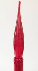 Large Red Blenko Glass Decanter with Stopper, circa 1965