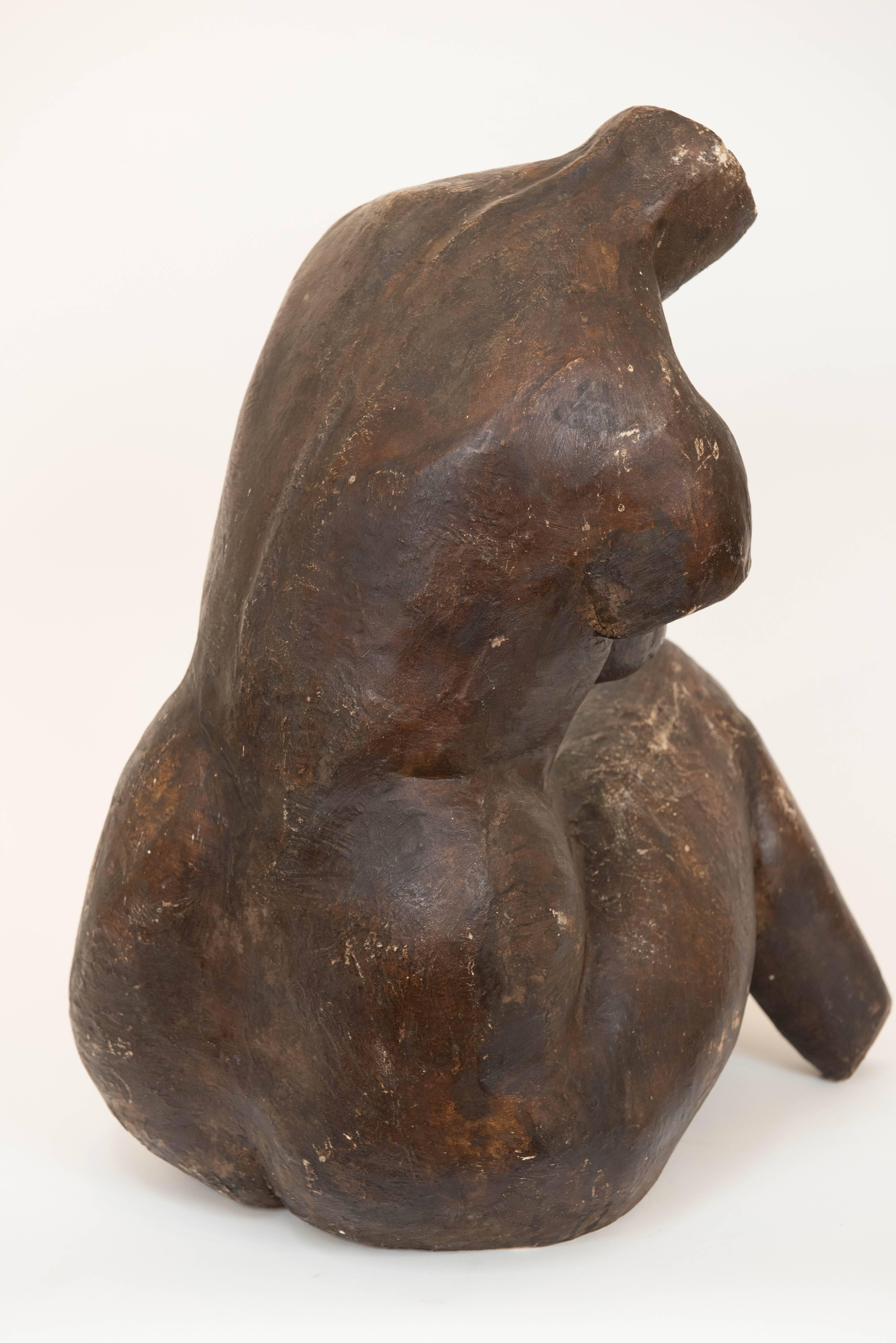 Late 20th Century Bronze Patinated Plaster Sculpture of a Nude Woman