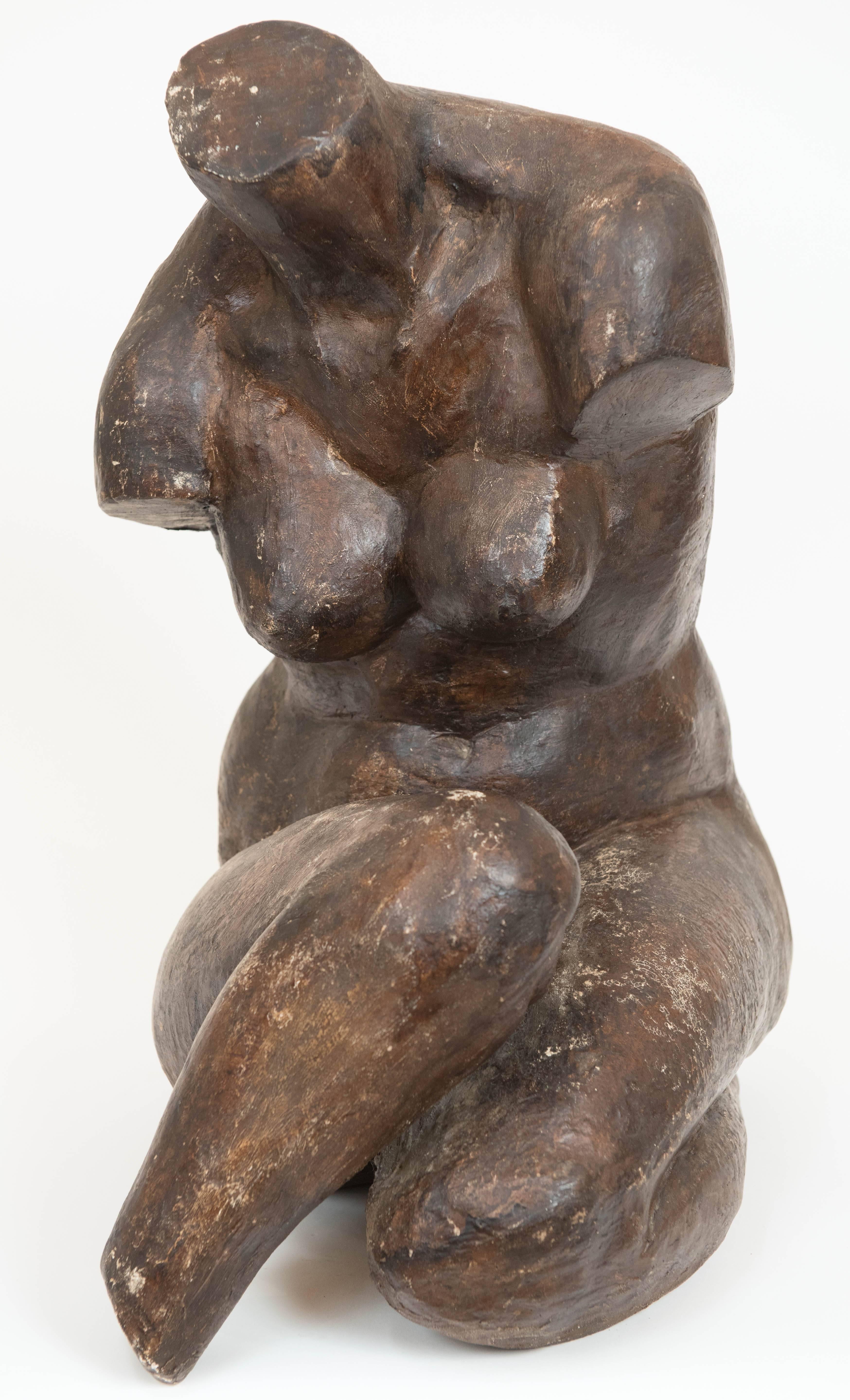 Bronze Patinated Plaster Sculpture of a Nude Woman 2