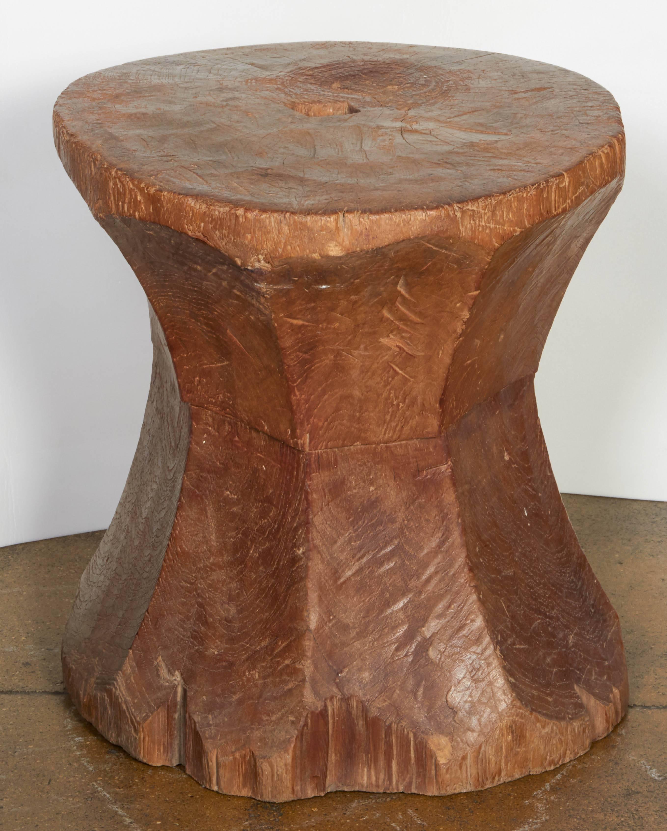 Hand-Carved Carved Hour Glass End Table