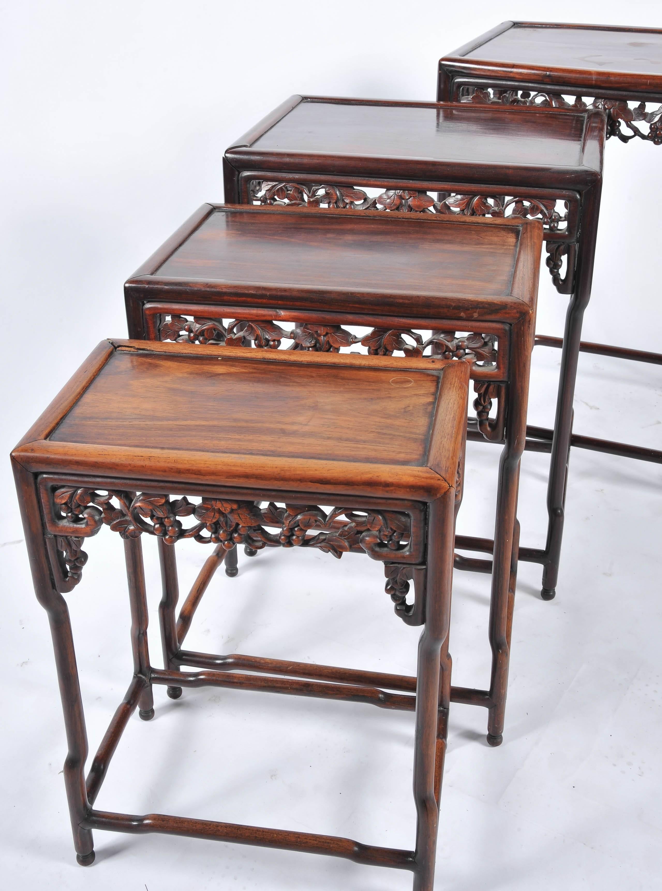 19th Century Chinese Hardwood Nest of Tables For Sale 1
