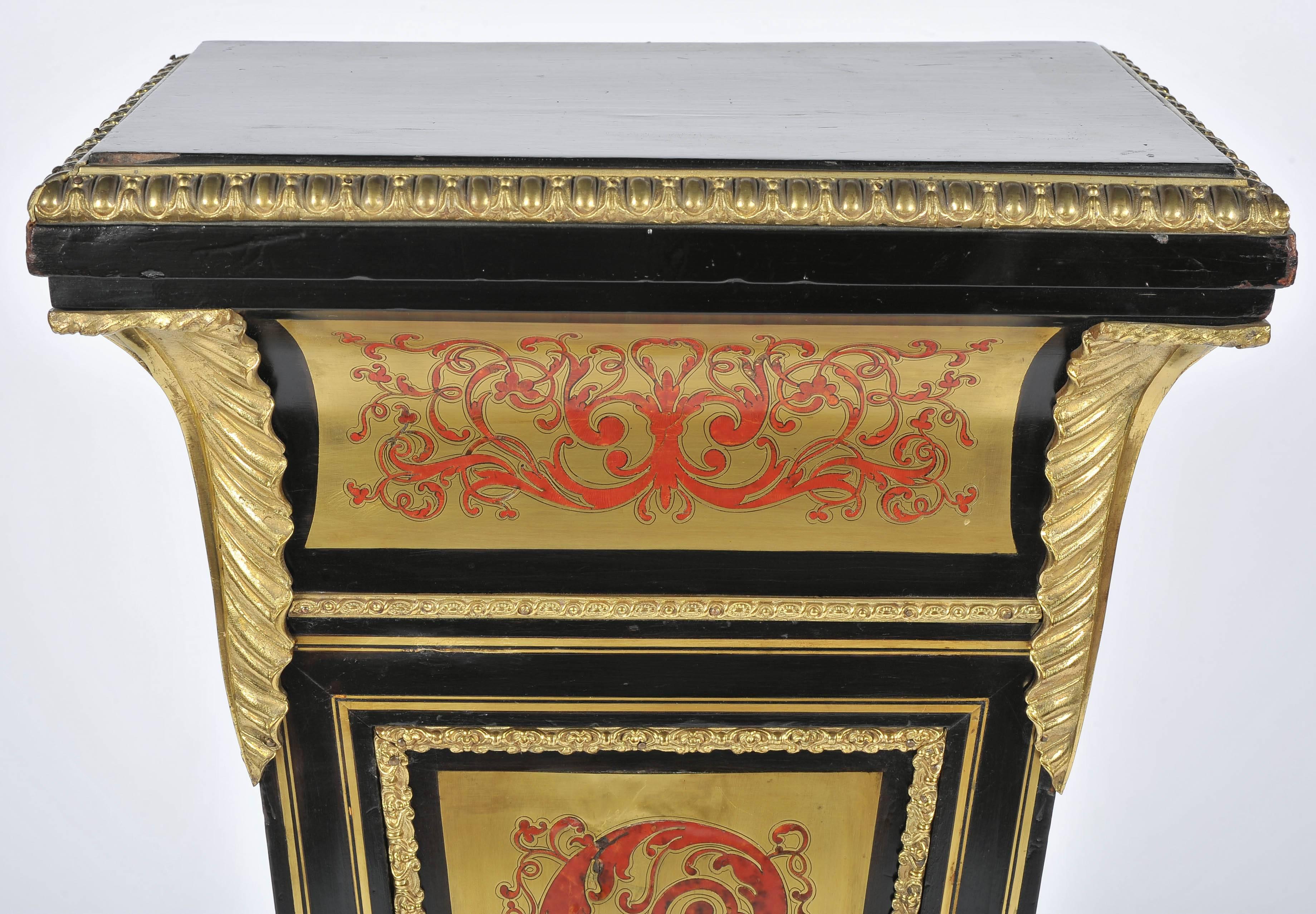 Louis XVI Pair of 19th Century Boulle Pedestals For Sale