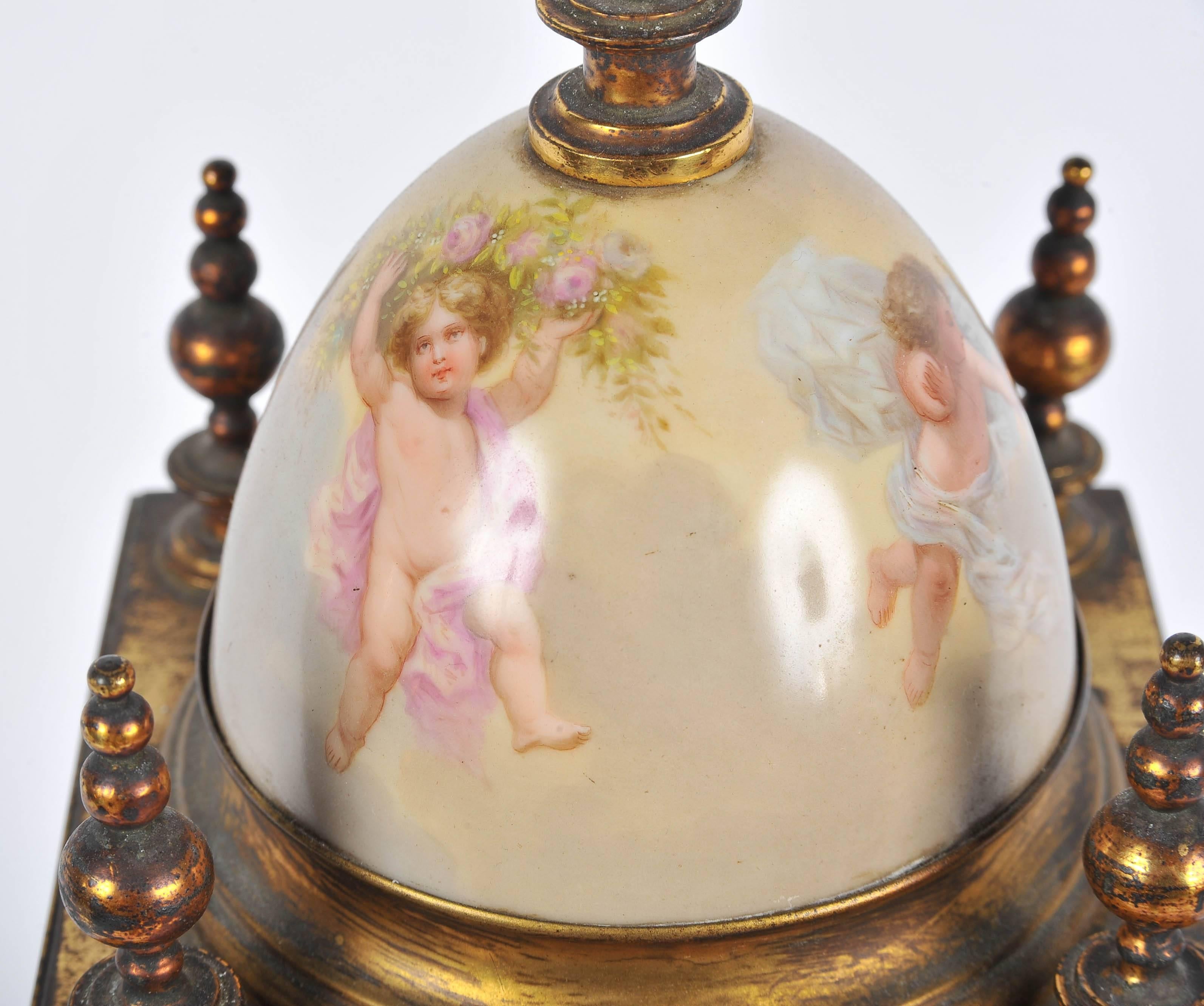 Porcelain 19th Century Mantel Clock For Sale