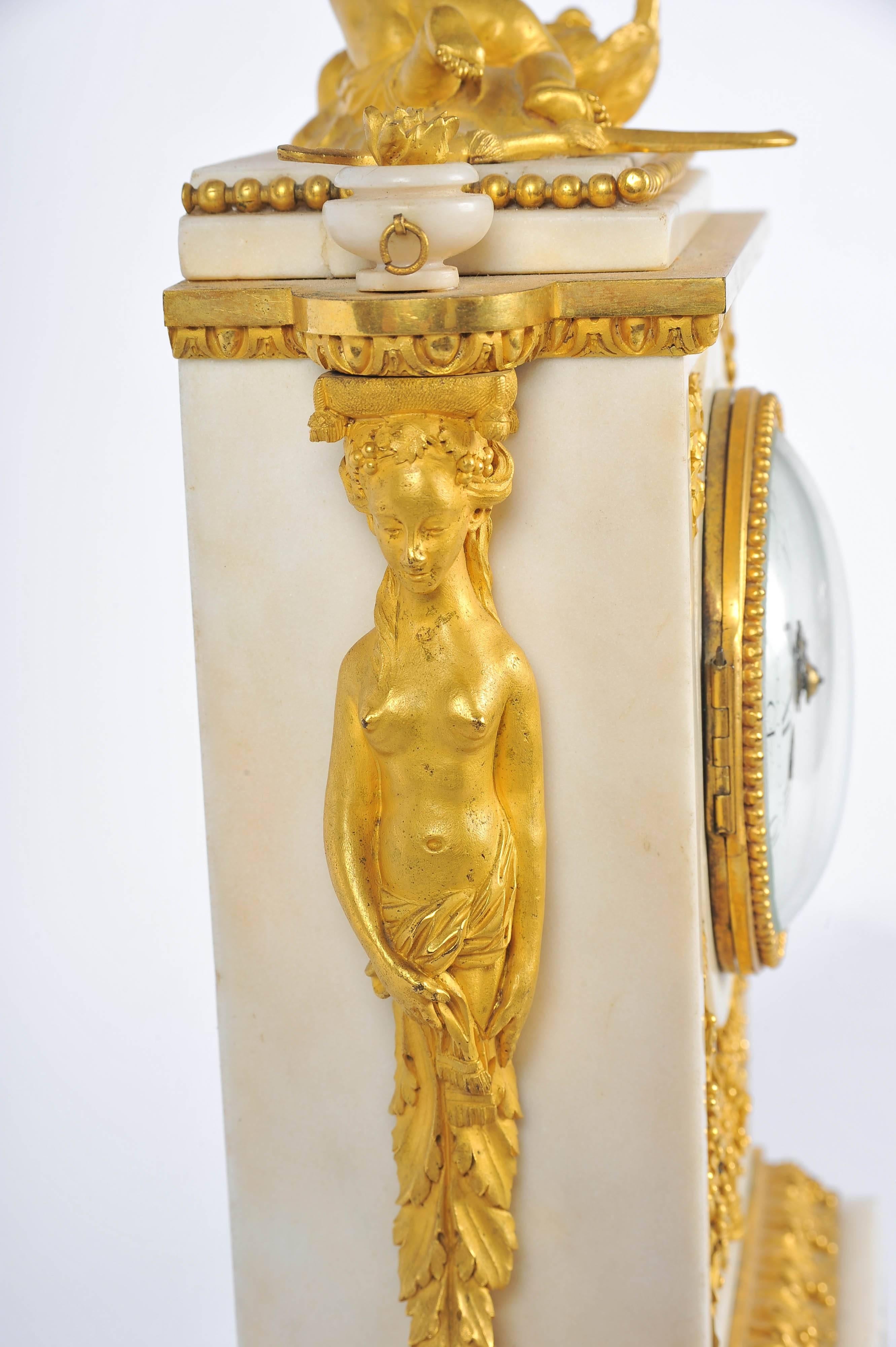 Ormolu 19th Century French Mantel Clock, Louis XVI style, by Festeau, Paris