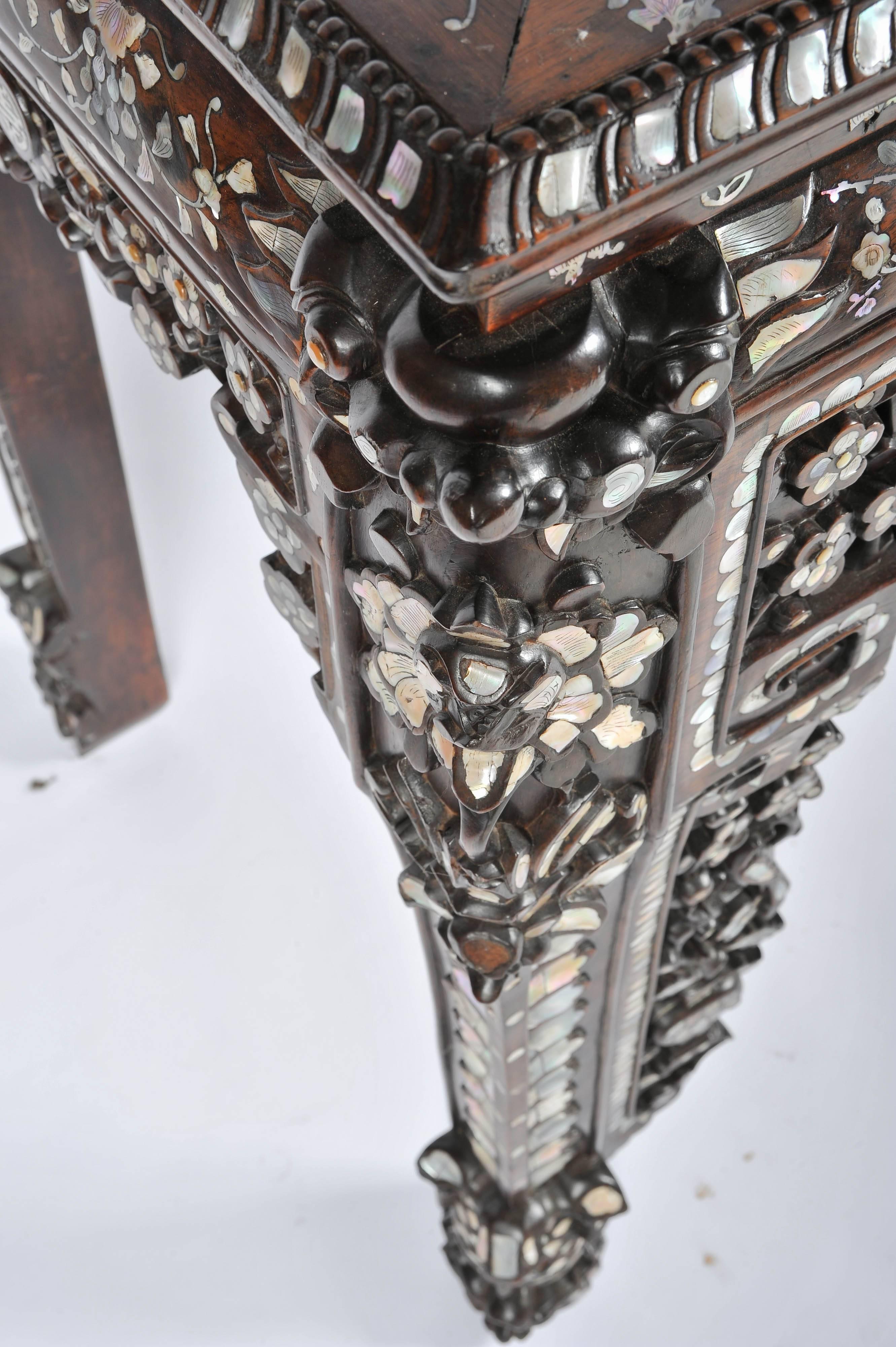 19th Century Chinese Mother-of-Pearl Inlaid Table 2