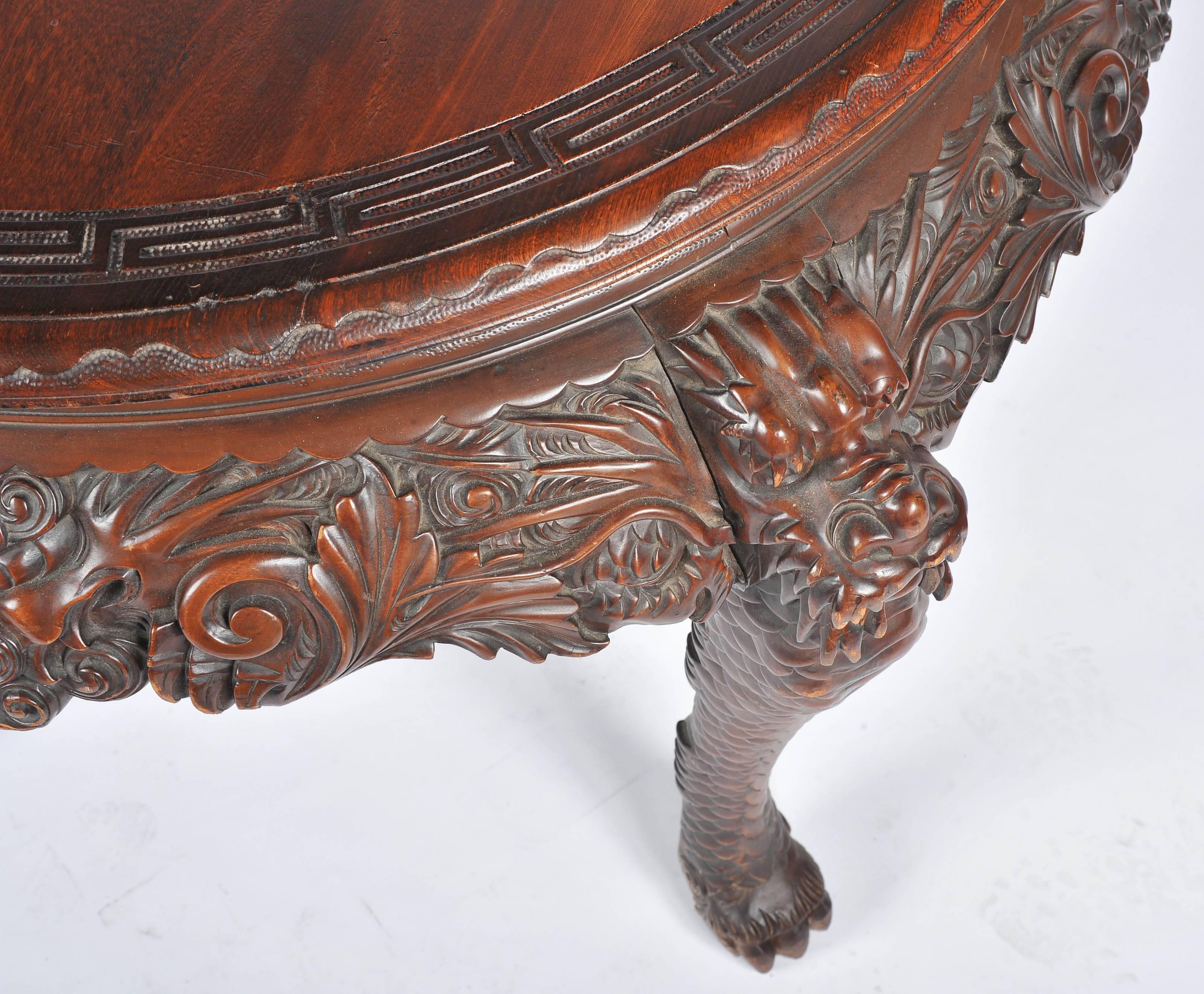 Oriental Carved Centre Table, 19th Century In Good Condition For Sale In Brighton, Sussex
