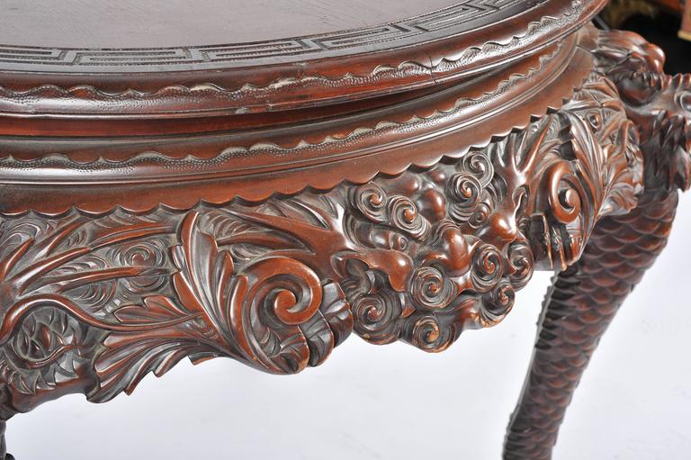 Oriental Carved Centre Table, 19th Century For Sale 2