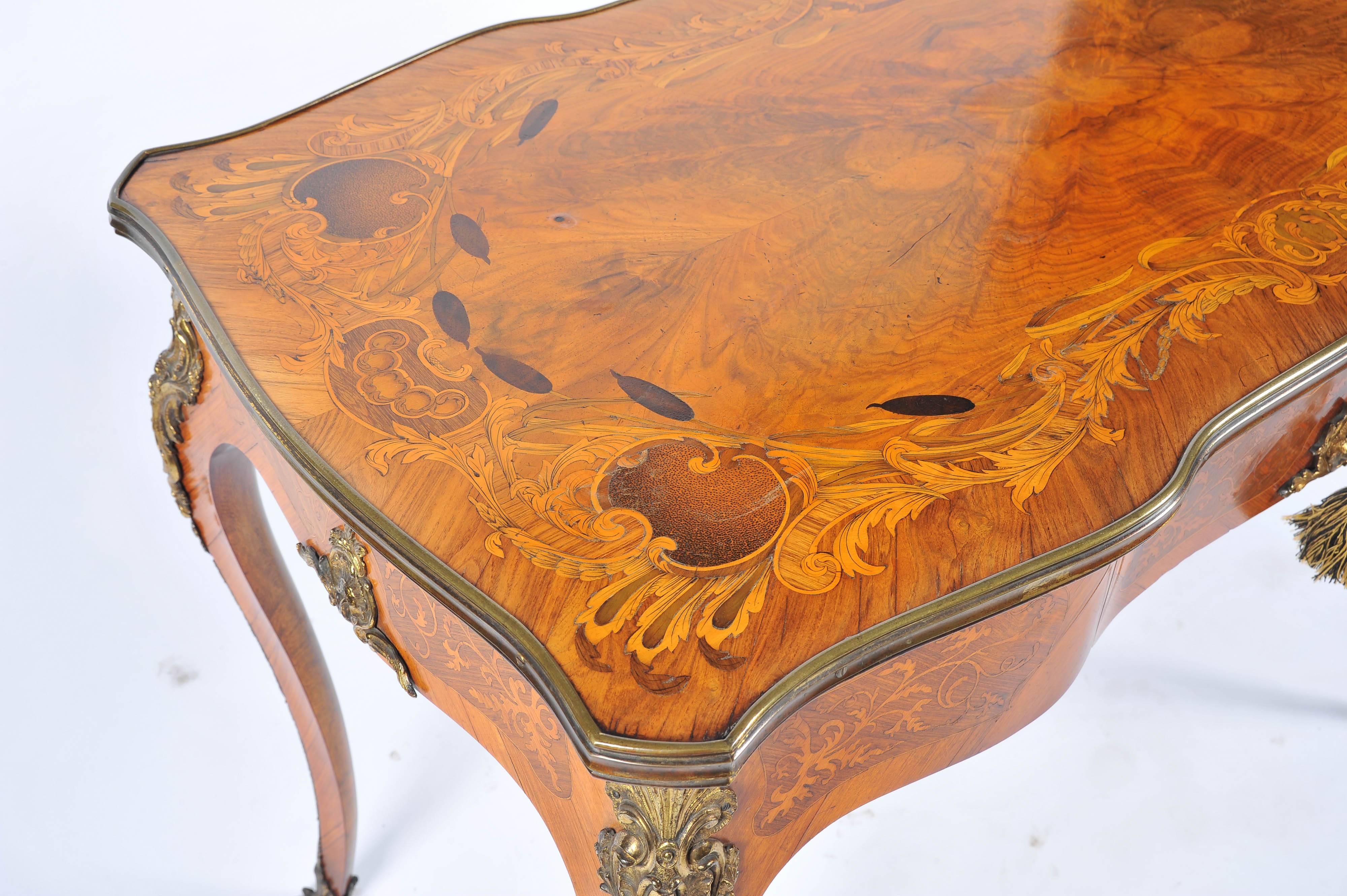 Late 19th Century Louis XVI style 19th Century French Inlaid Side Table For Sale