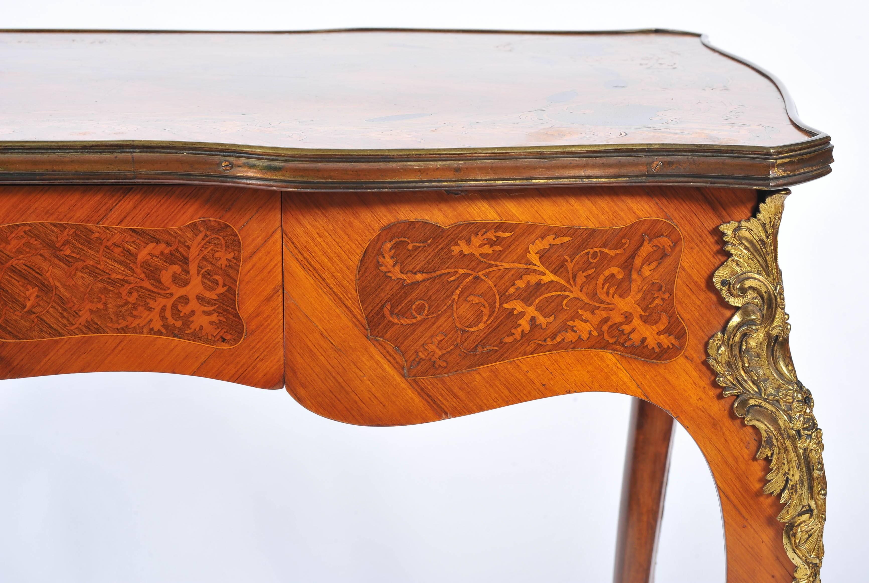 Louis XVI style 19th Century French Inlaid Side Table For Sale 1