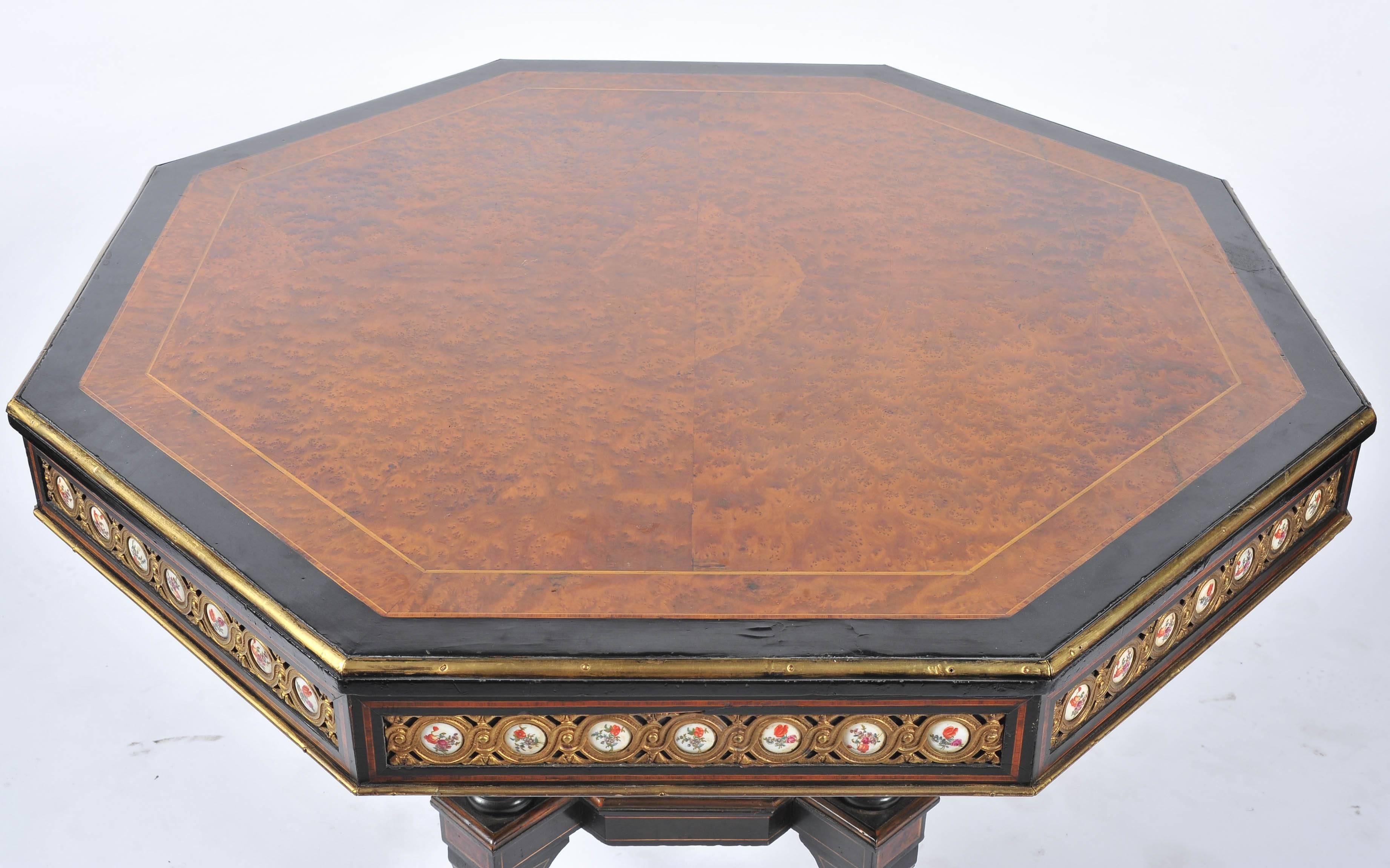 Hand-Painted 19th Century Sevres Mounted Centre Table