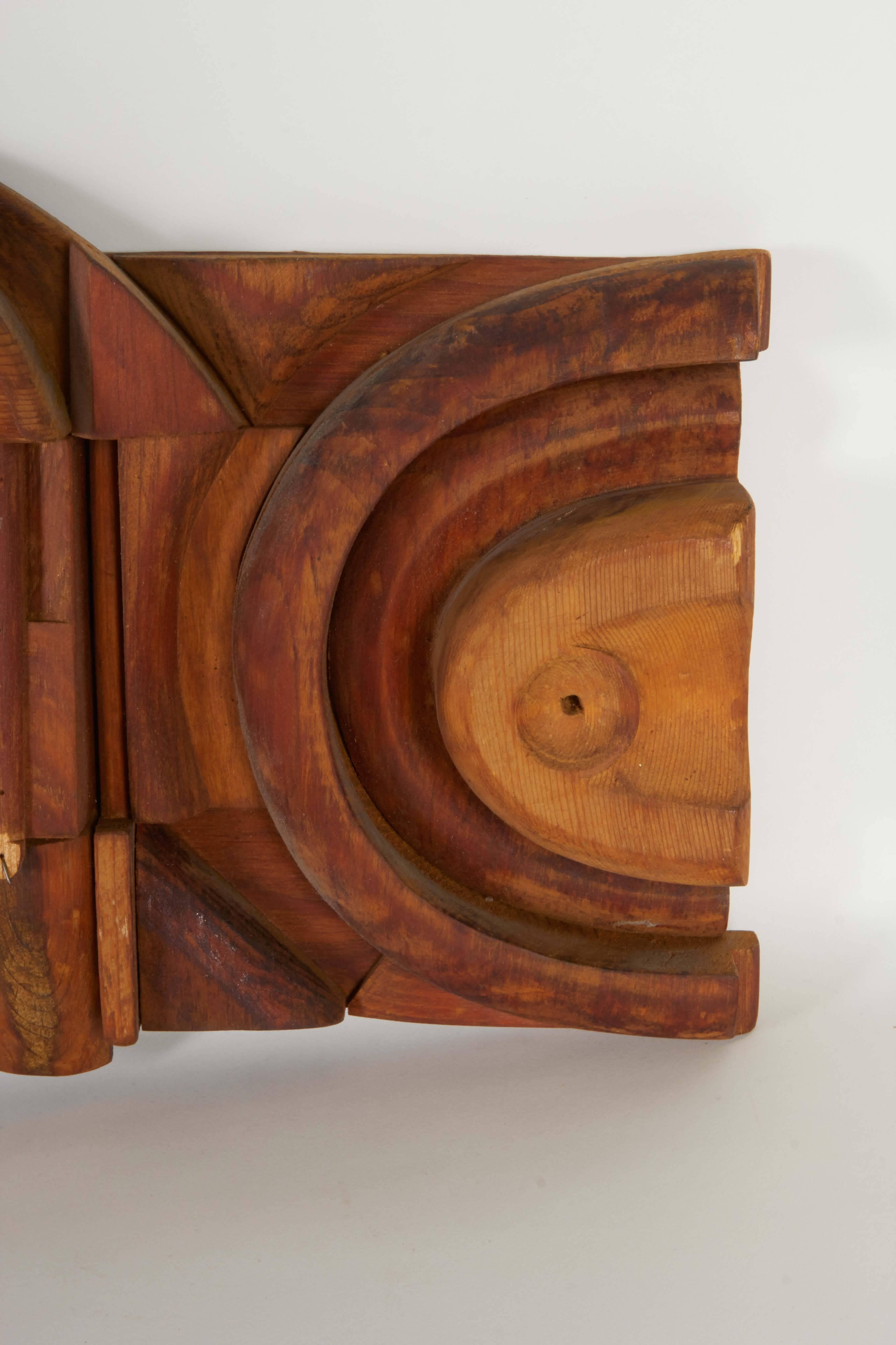 20th Century Dan Miller Abstract 'Zones' in Carved Wood, Signed