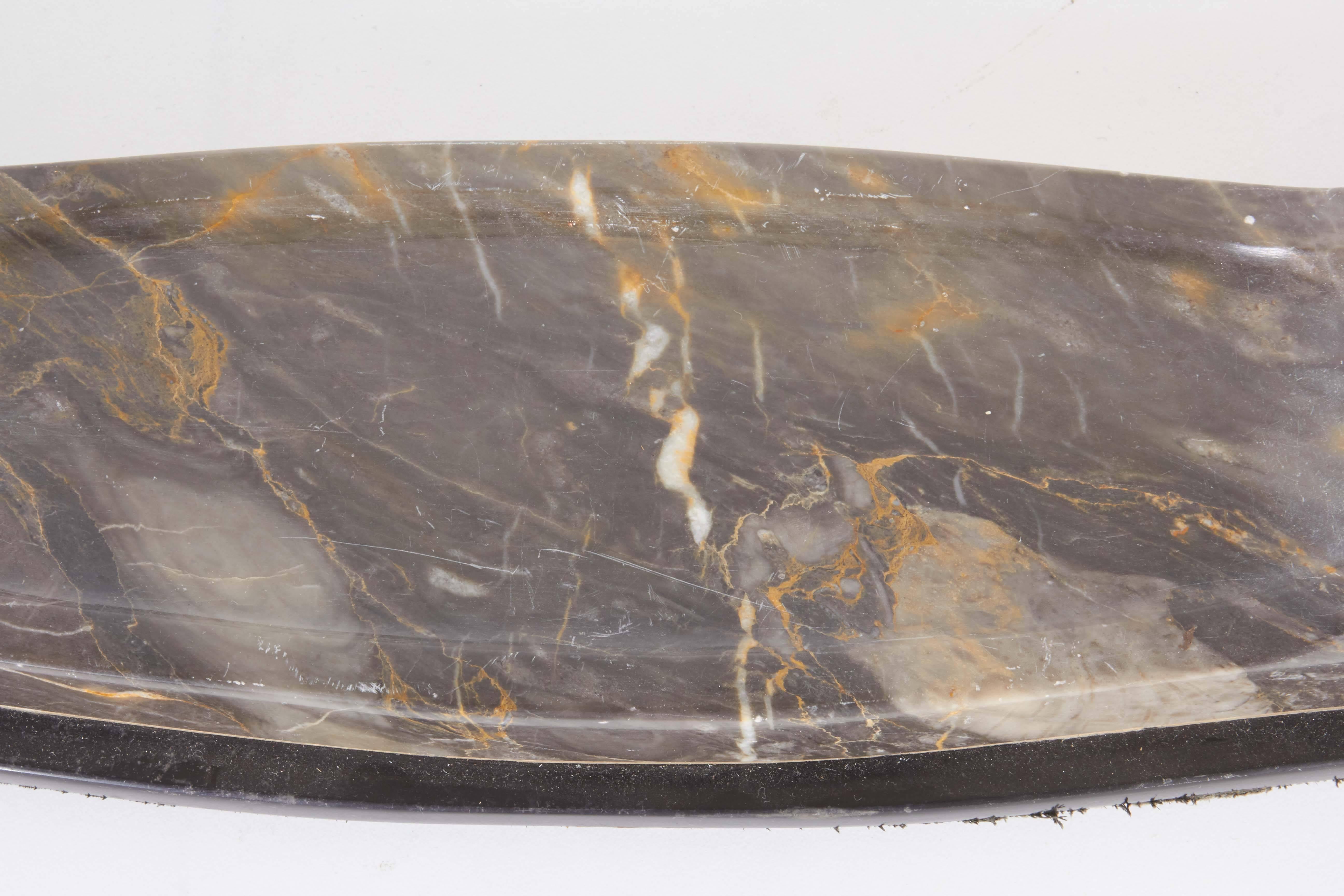 20th Century Art Deco Marble Double Inkwell