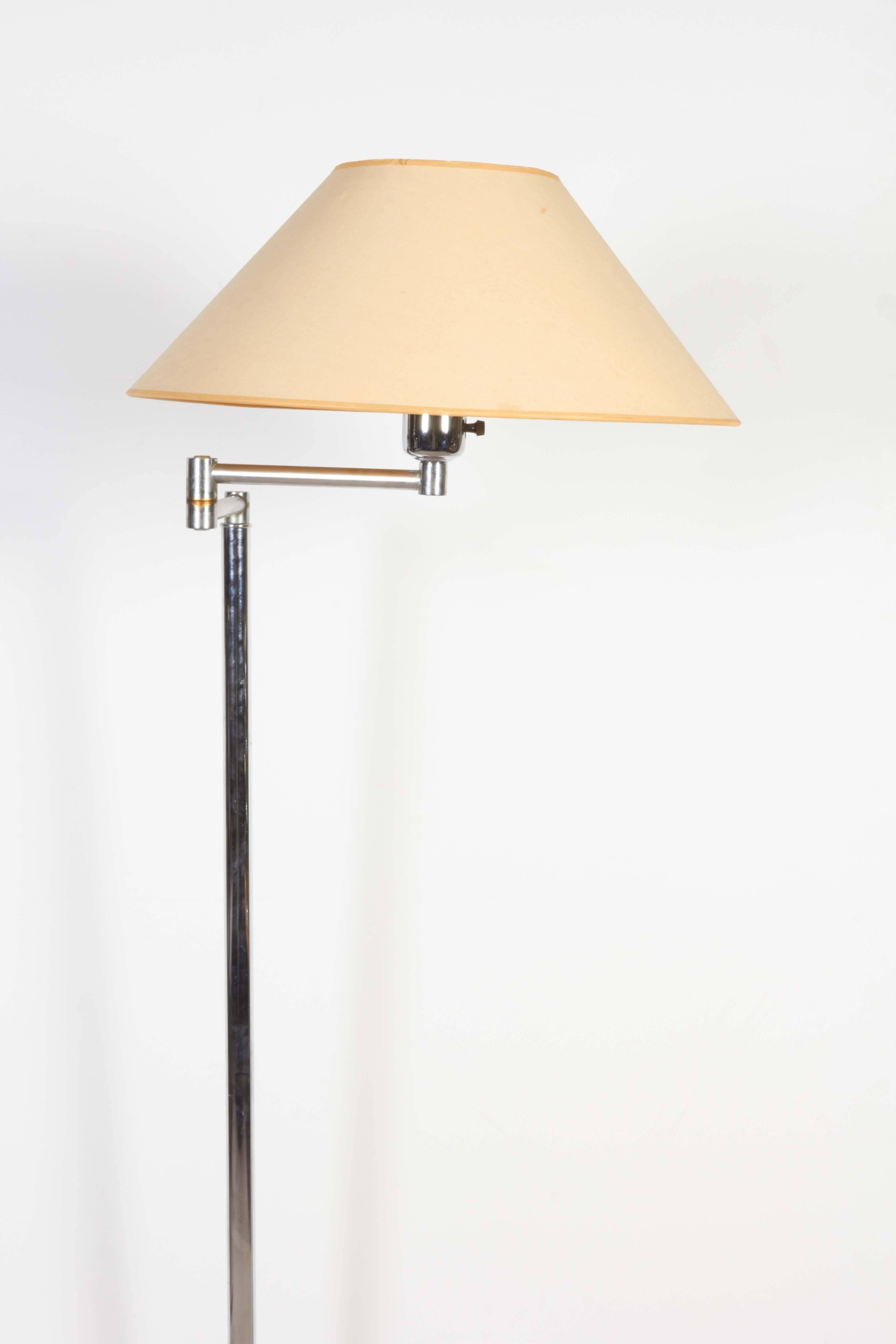 Chrome Walter Von Nessen Swing Arm Floor Lamp