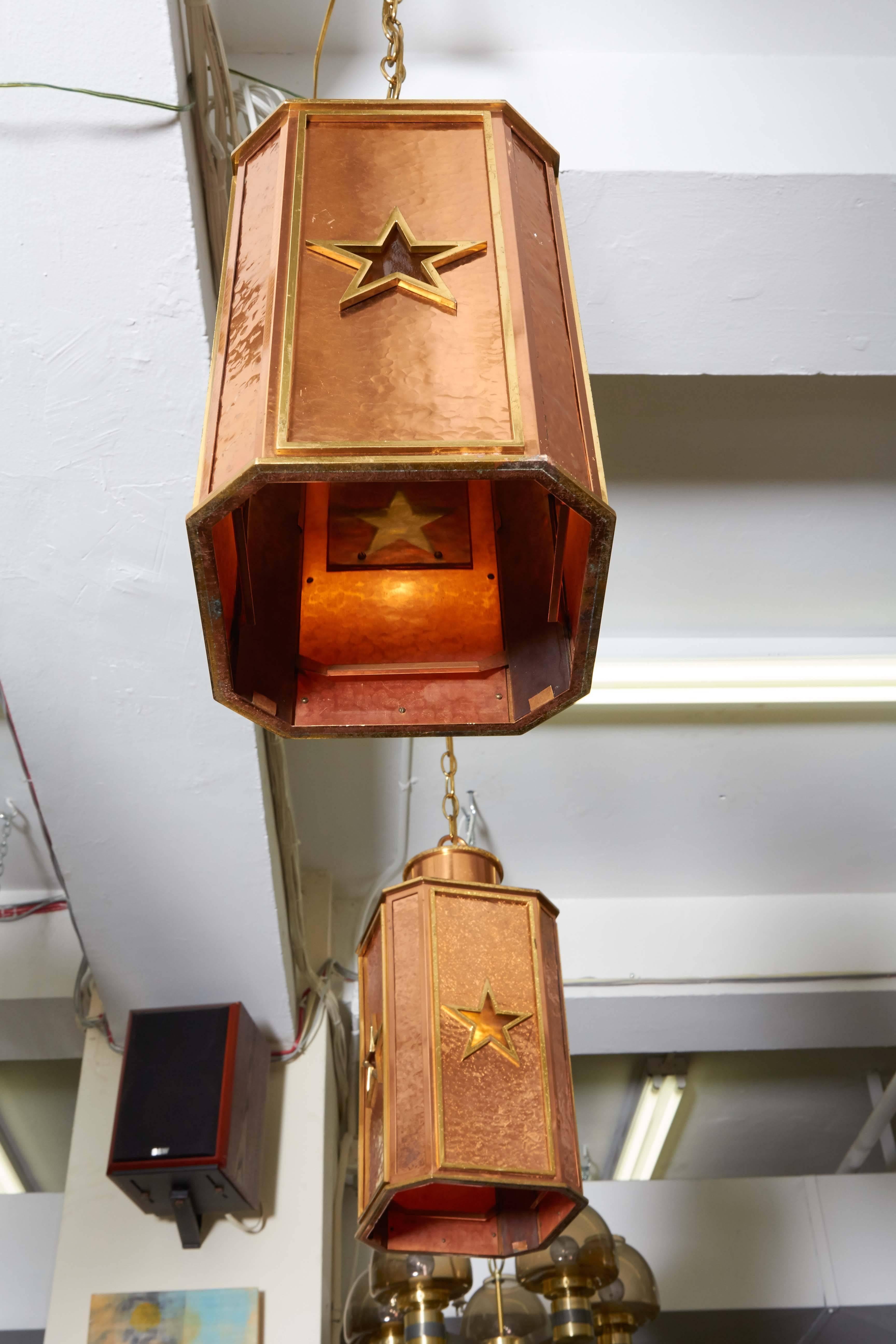 Art Deco Hanging Copper Pendants 3