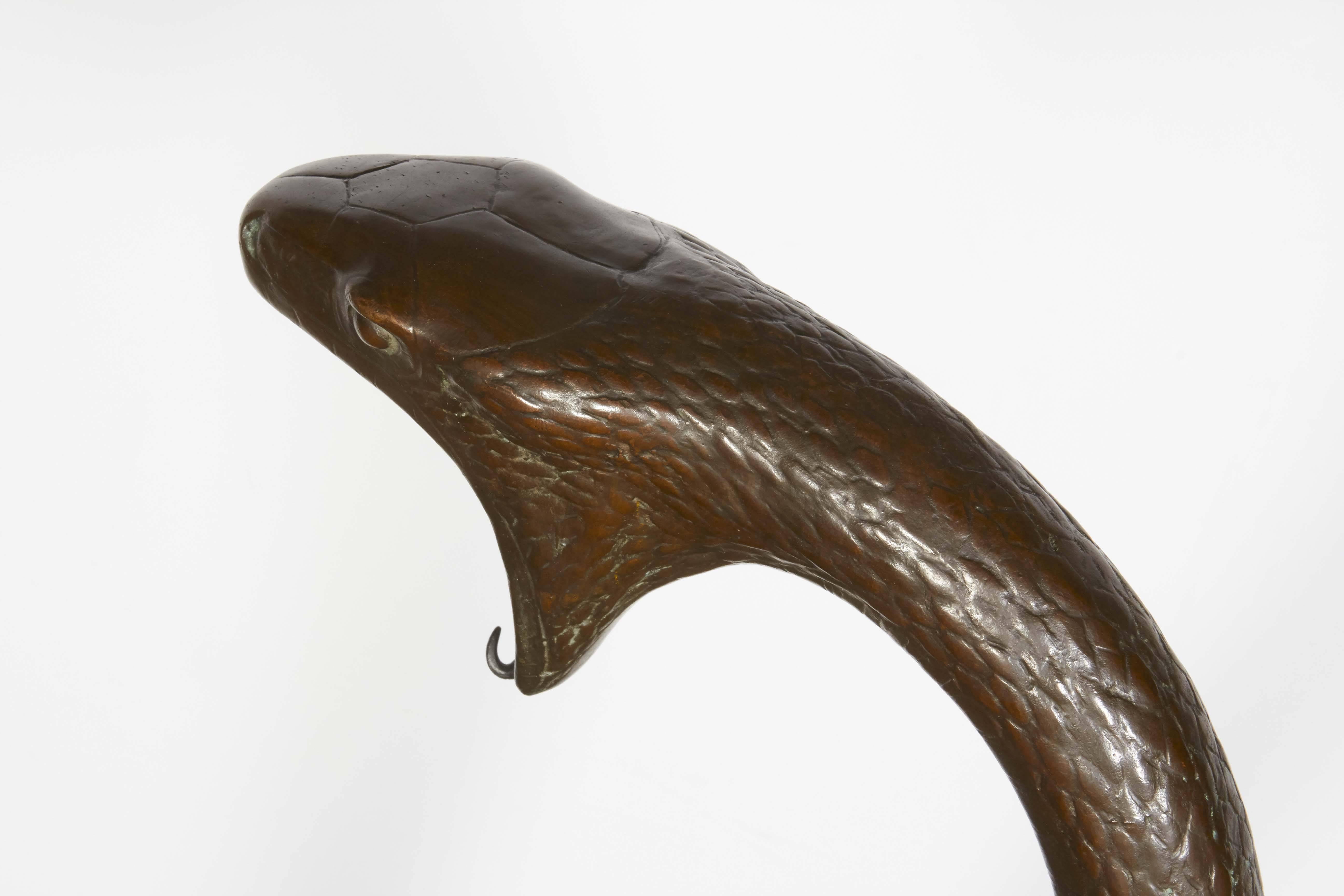 Bronze Sculptural Fountain with Snake In Good Condition For Sale In New York, NY