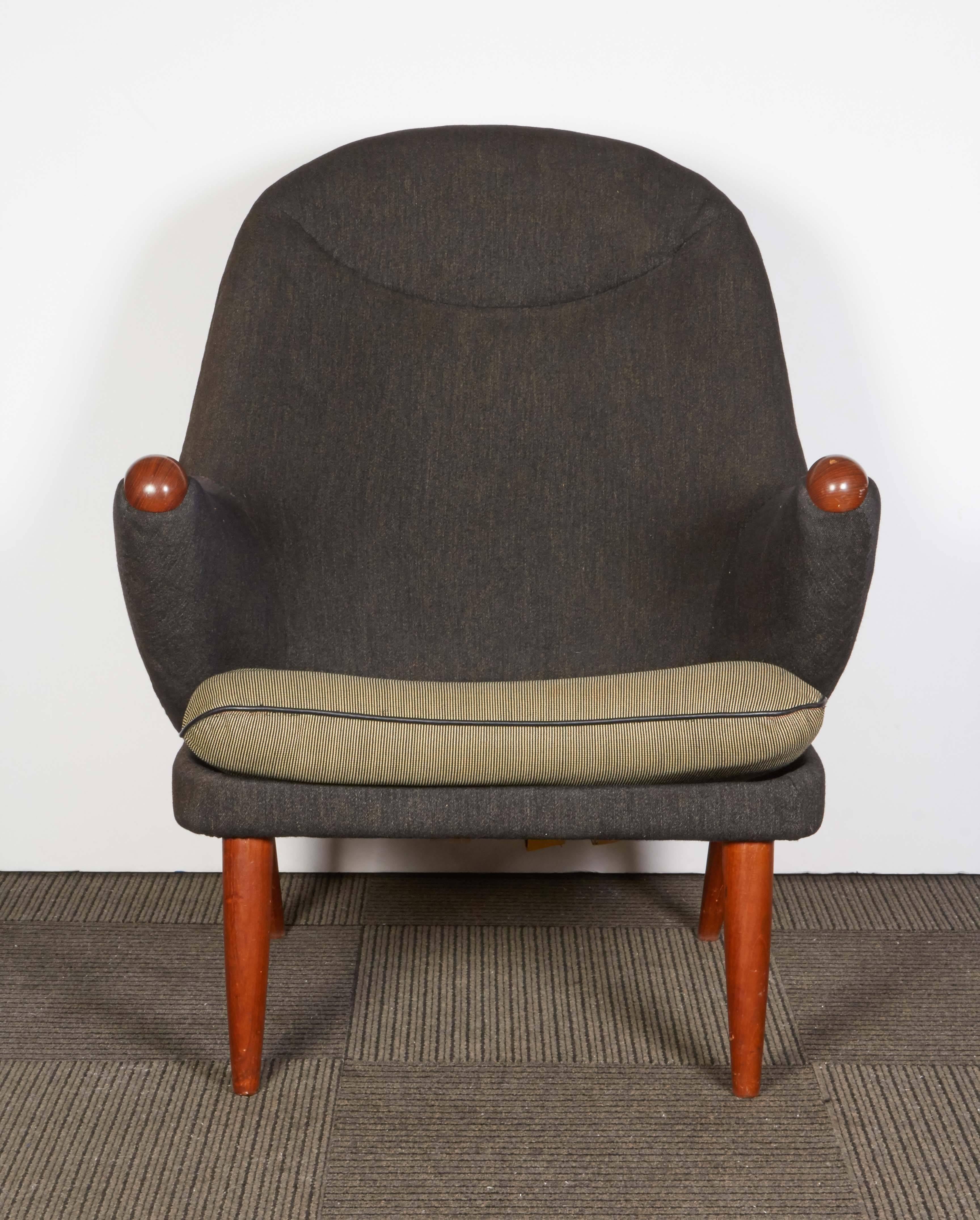 scandinavian armchair and footstool