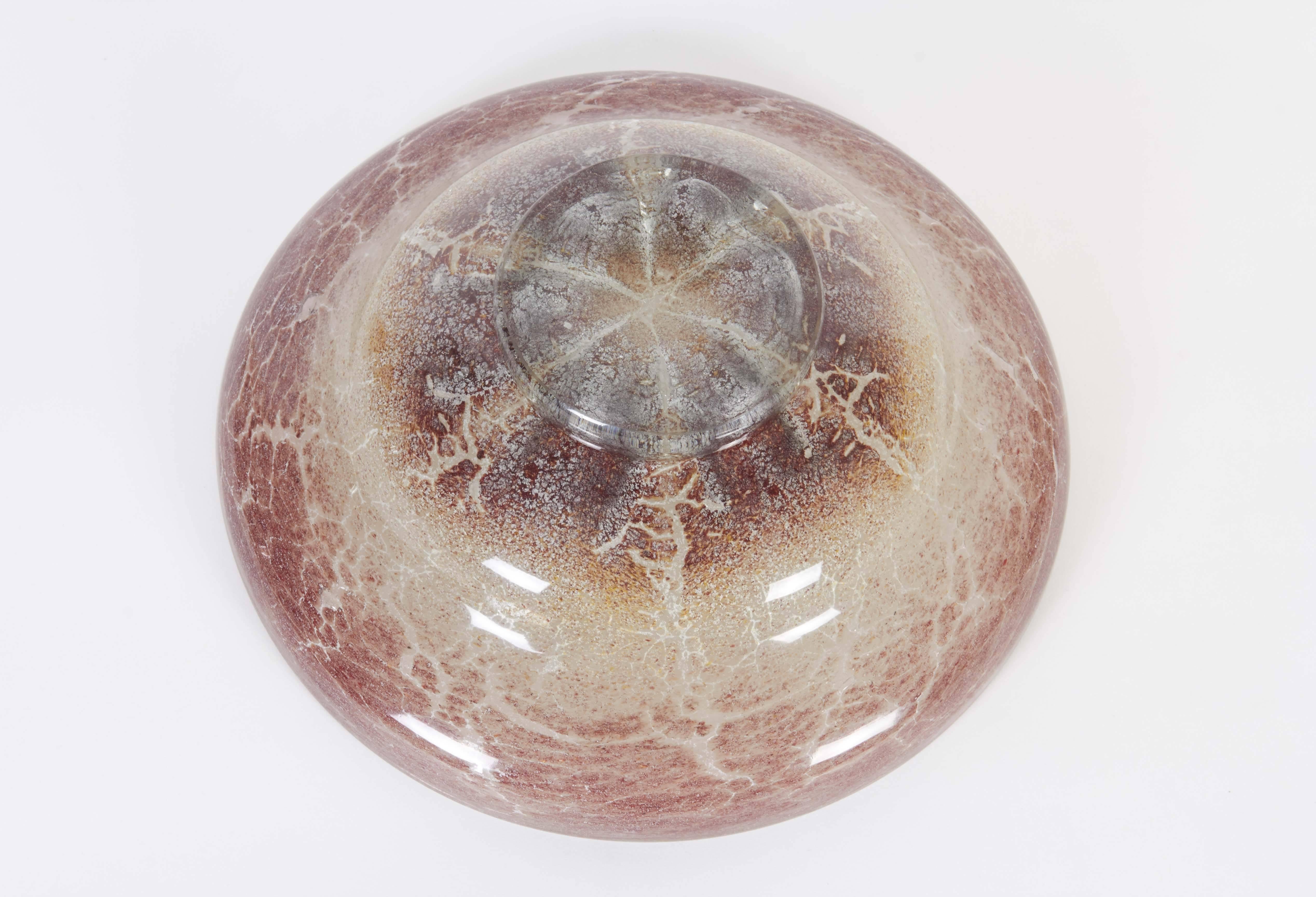 German WMF 'Ikora' Crackled Art Glass Bowl