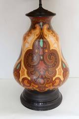 Rare Art Deco Era Gouda Pottery Lamp