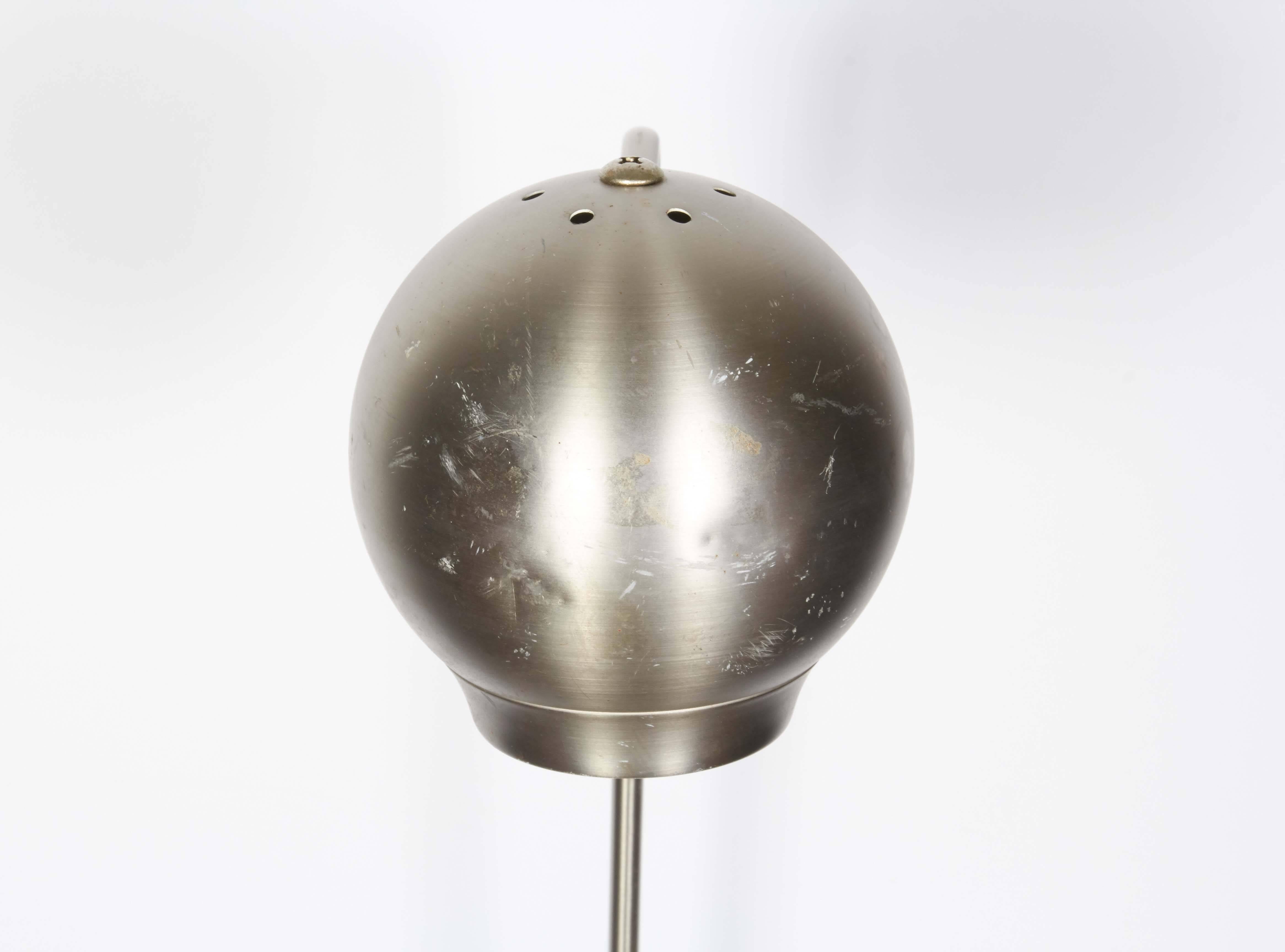 Brushed Space Age Floor Lamp with Orb Shade 