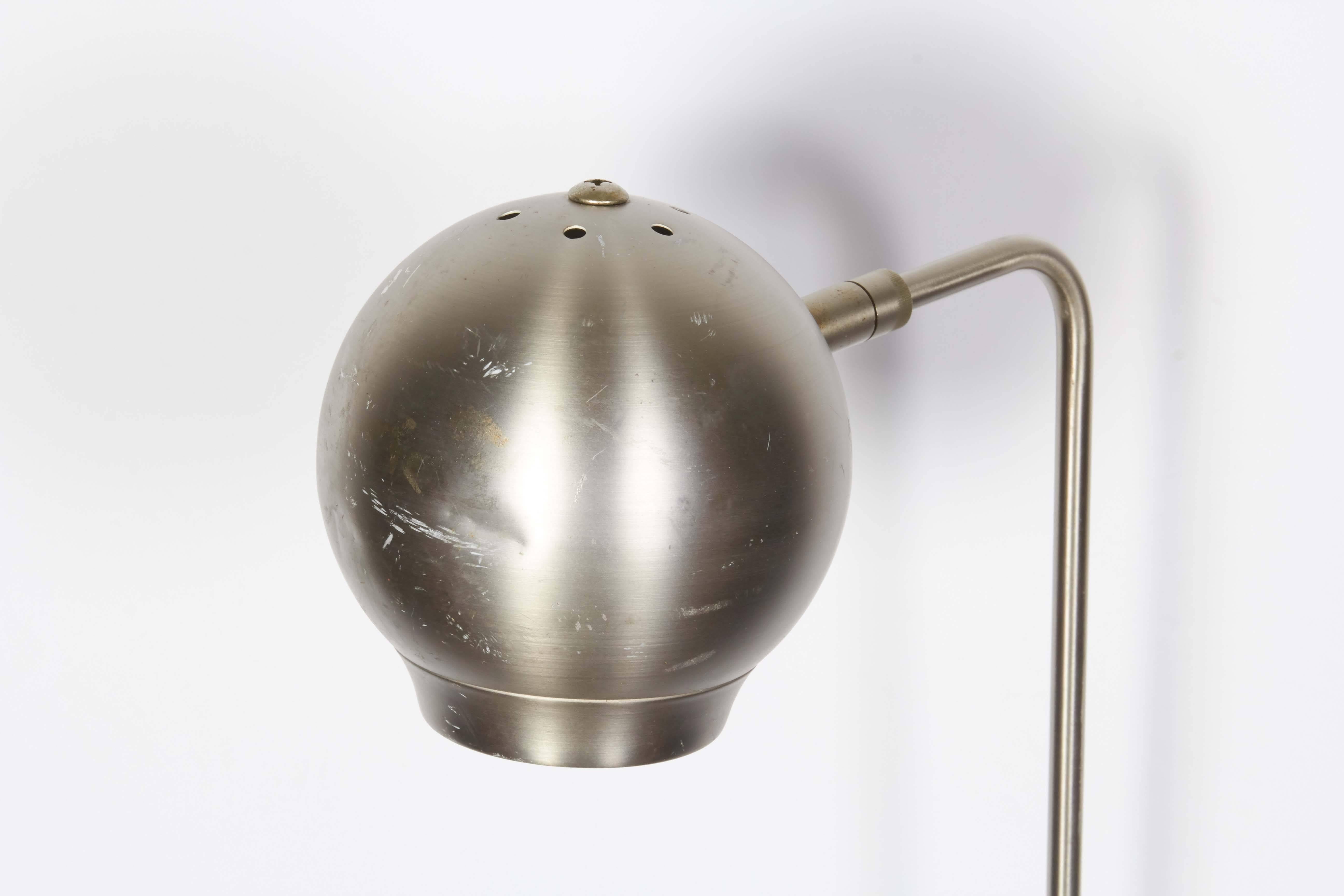 20th Century Space Age Floor Lamp with Orb Shade 