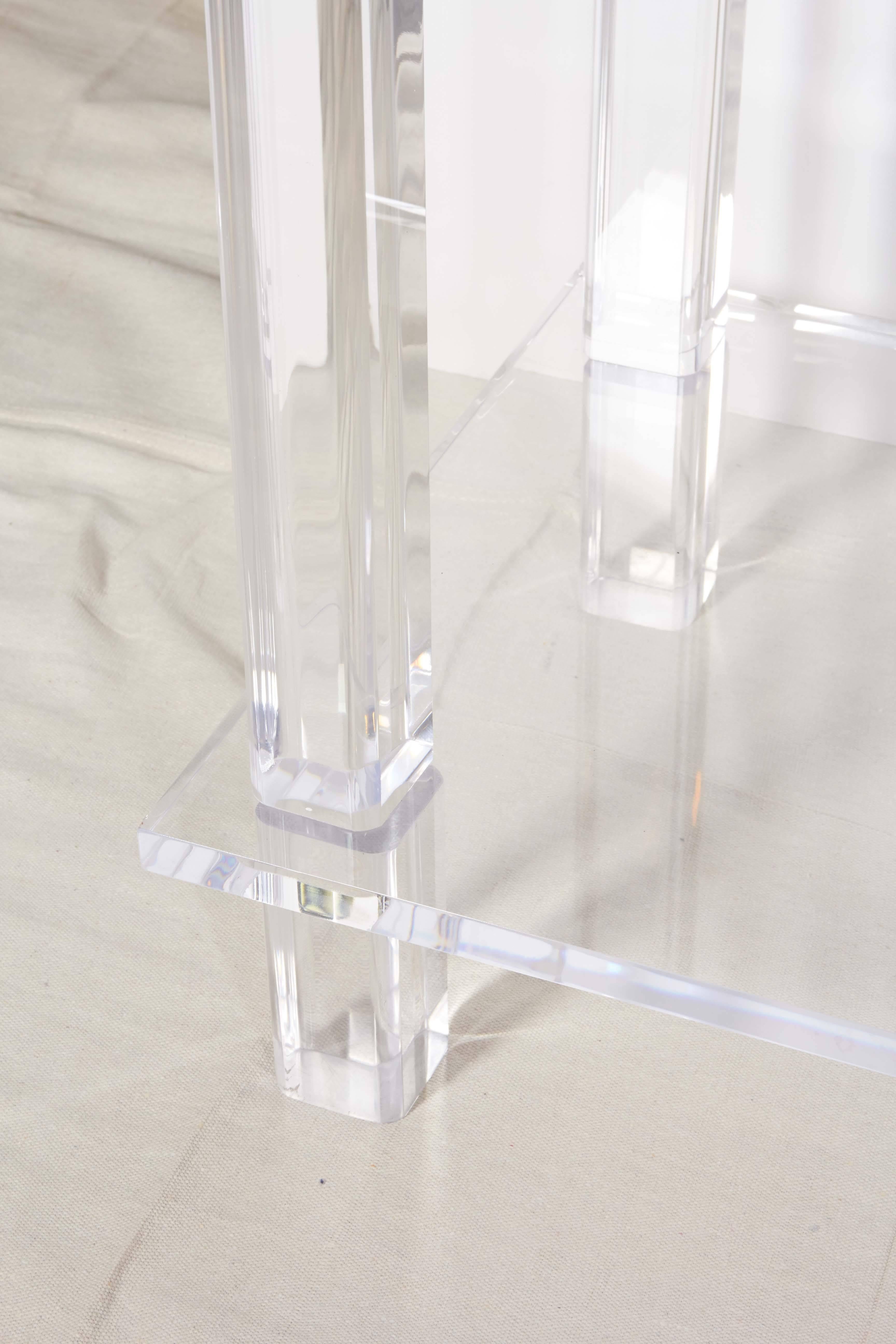 20th Century Tall Clear Lucite Etagere