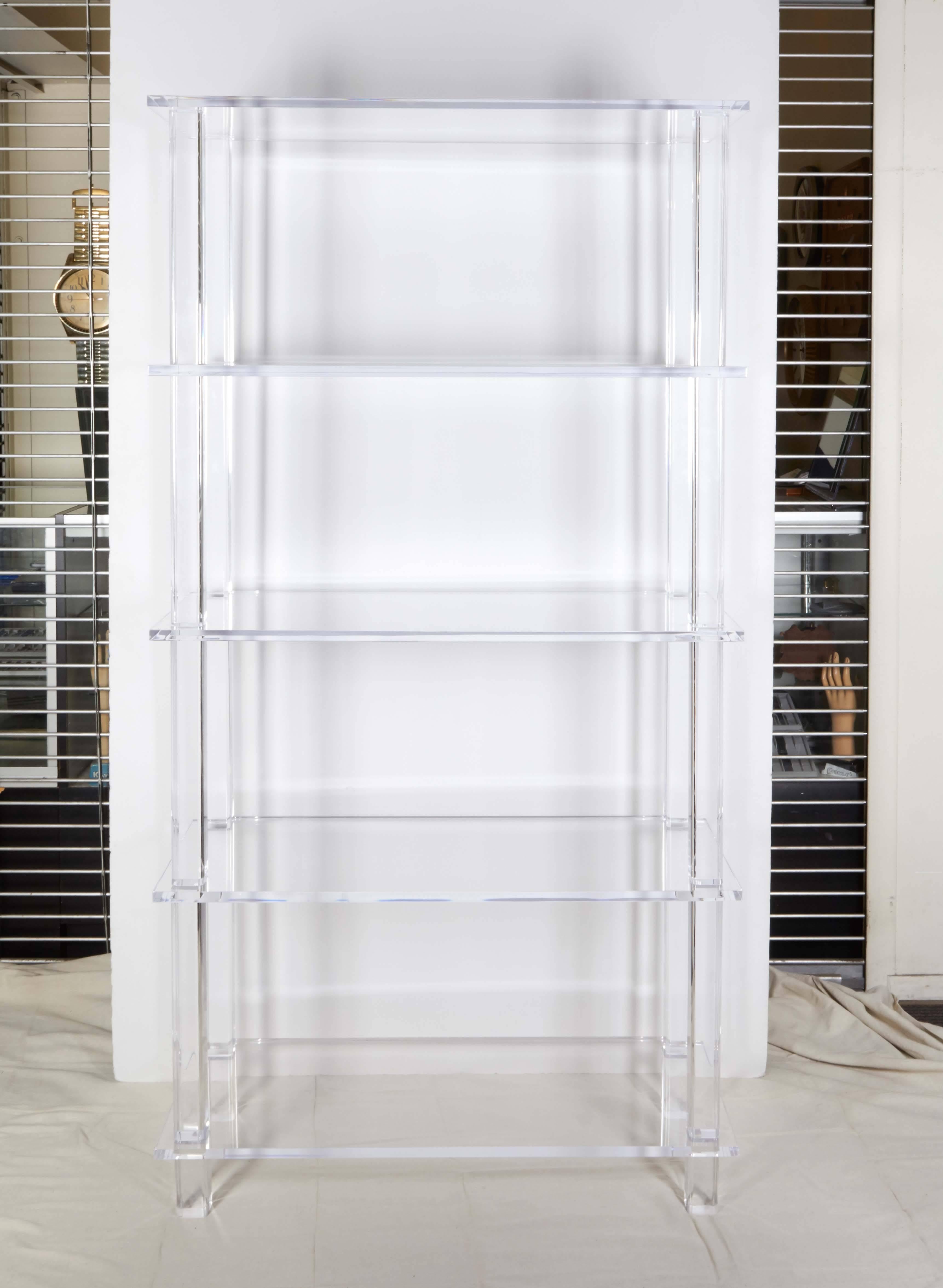 Tall Clear Lucite Etagere 1