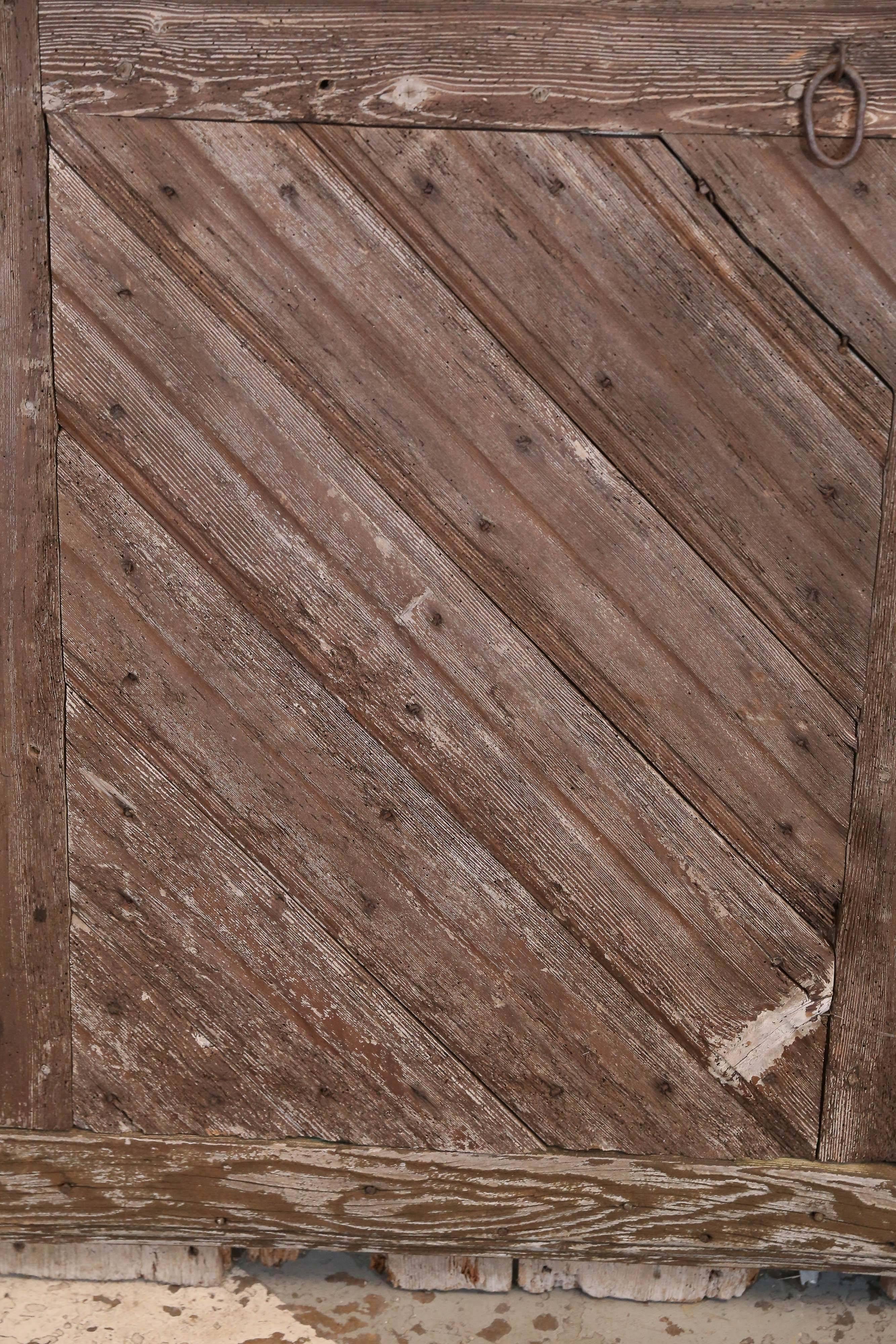 French Pair of Early 19th Century Pine Barn Doors from France