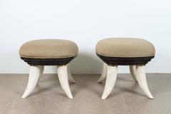 Pair of Tusk Ottomans by Maitland-Smith