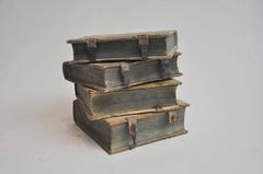 17th Century Collection of Four Rare European Vellum Books with Buckles