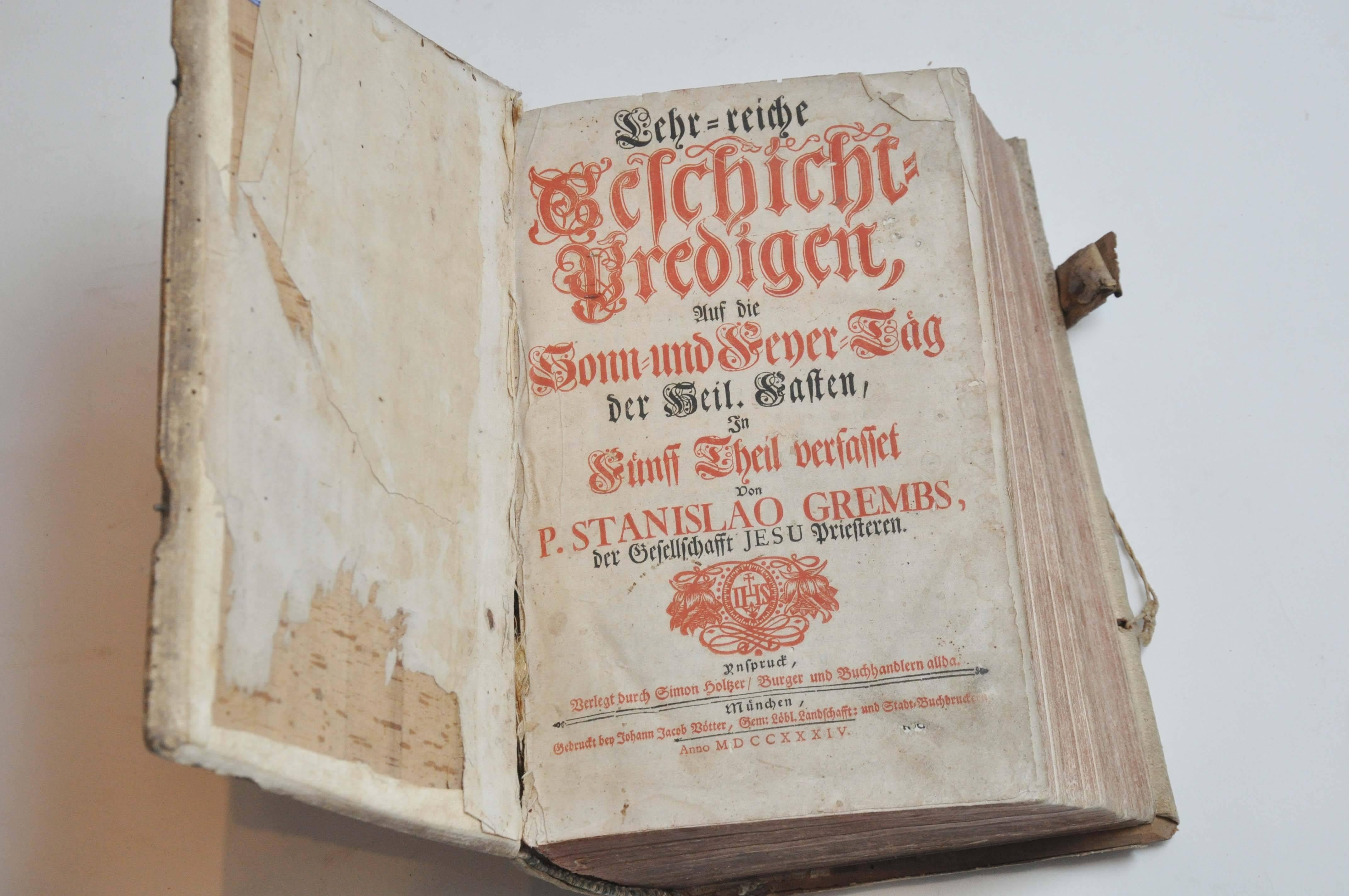 Leather 18th Century Rare European Vellum Book For Sale
