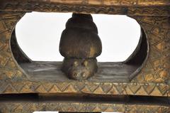 Early 20th Century Peace Stool from Ghana 'Ashanti' in Etched Brass