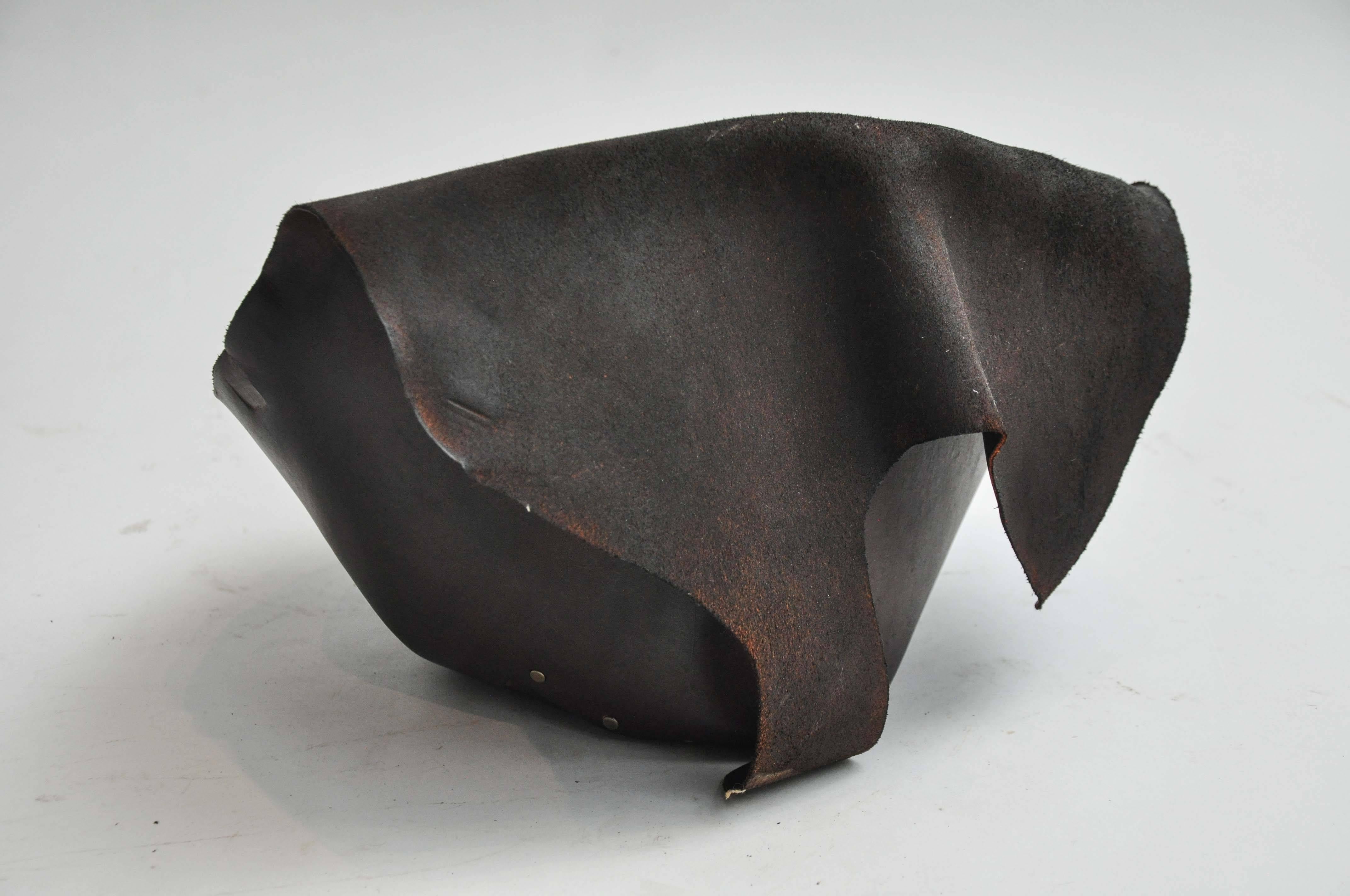 American 21st Century Studded Leather Vessel by Marla Wallerstein