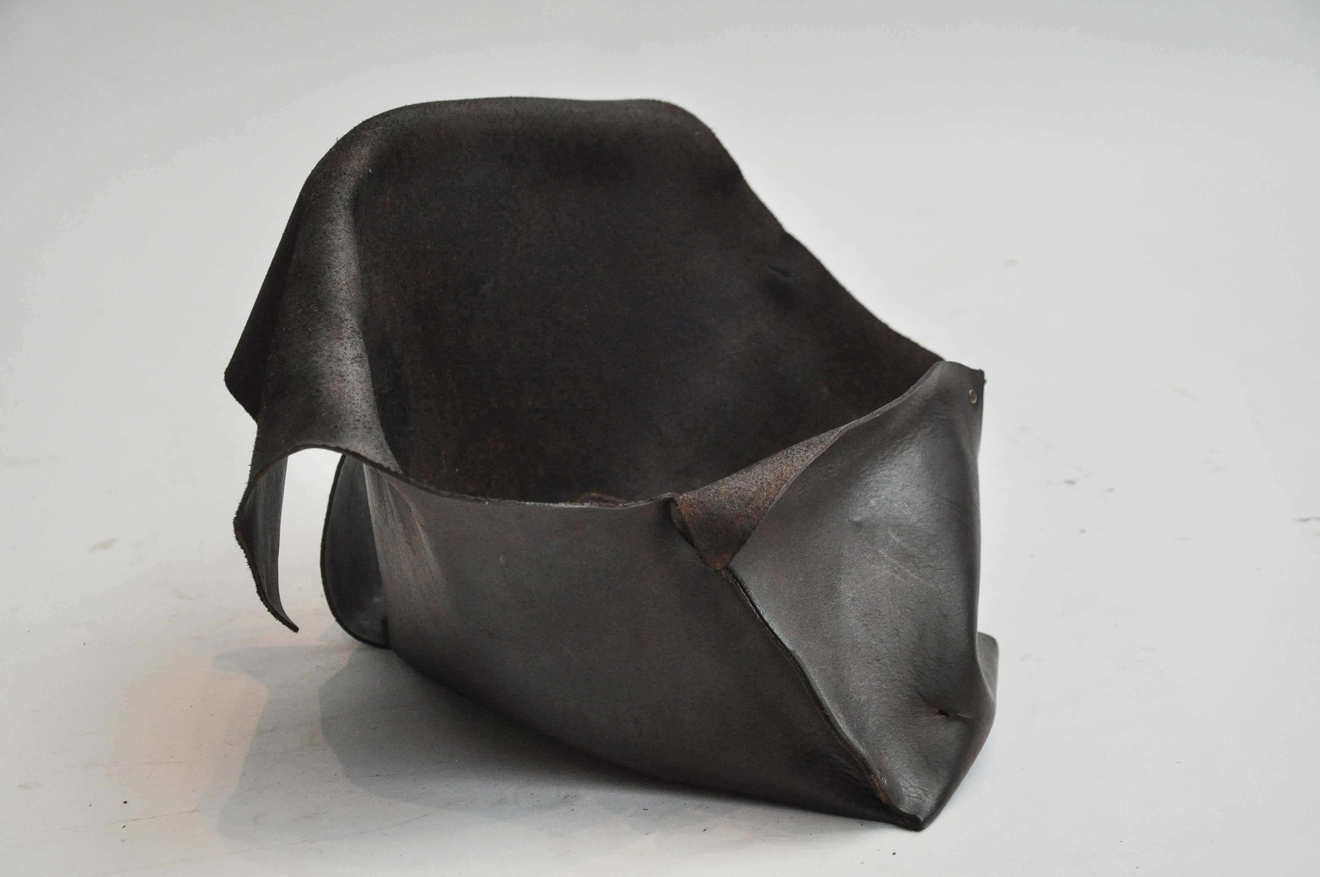 Contemporary 21st Century Studded Leather Vessel by Marla Wallerstein