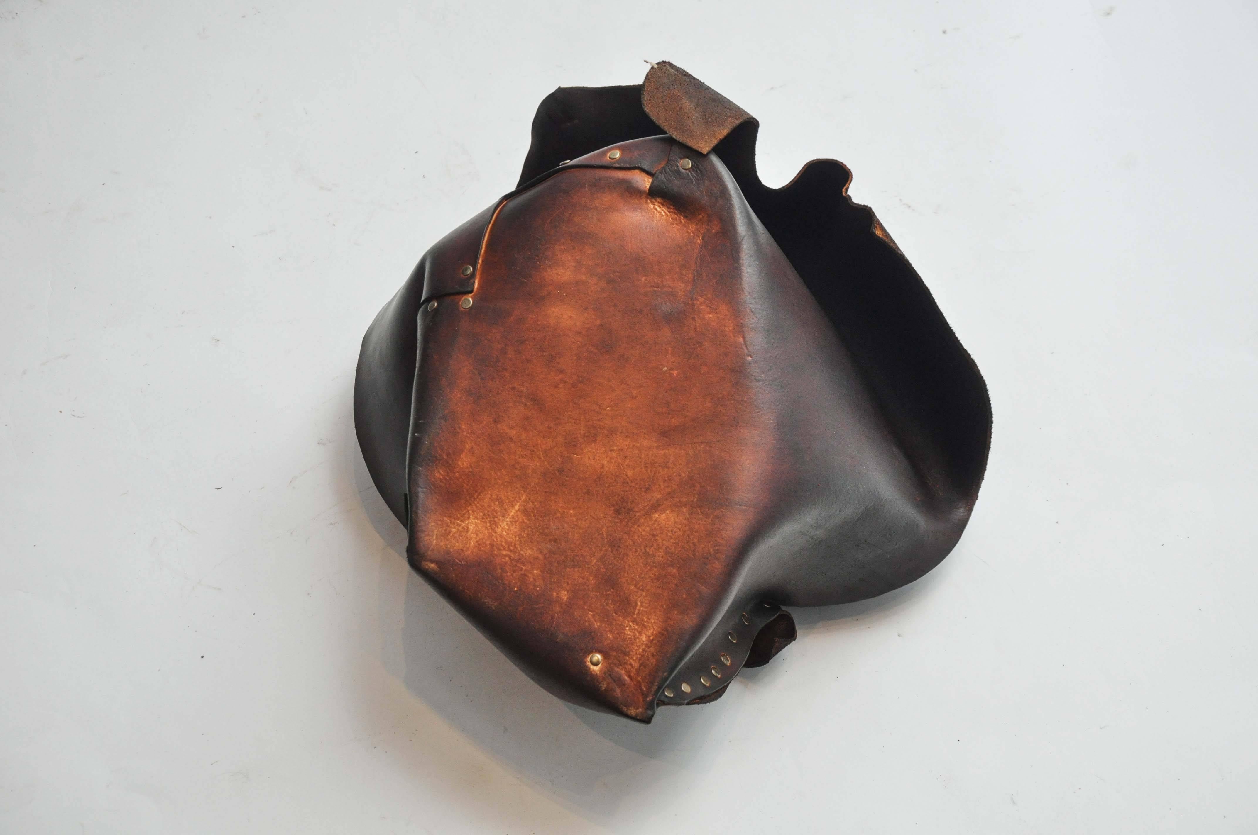 21st Century Studded Leather Vessel by Marla Wallerstein 4