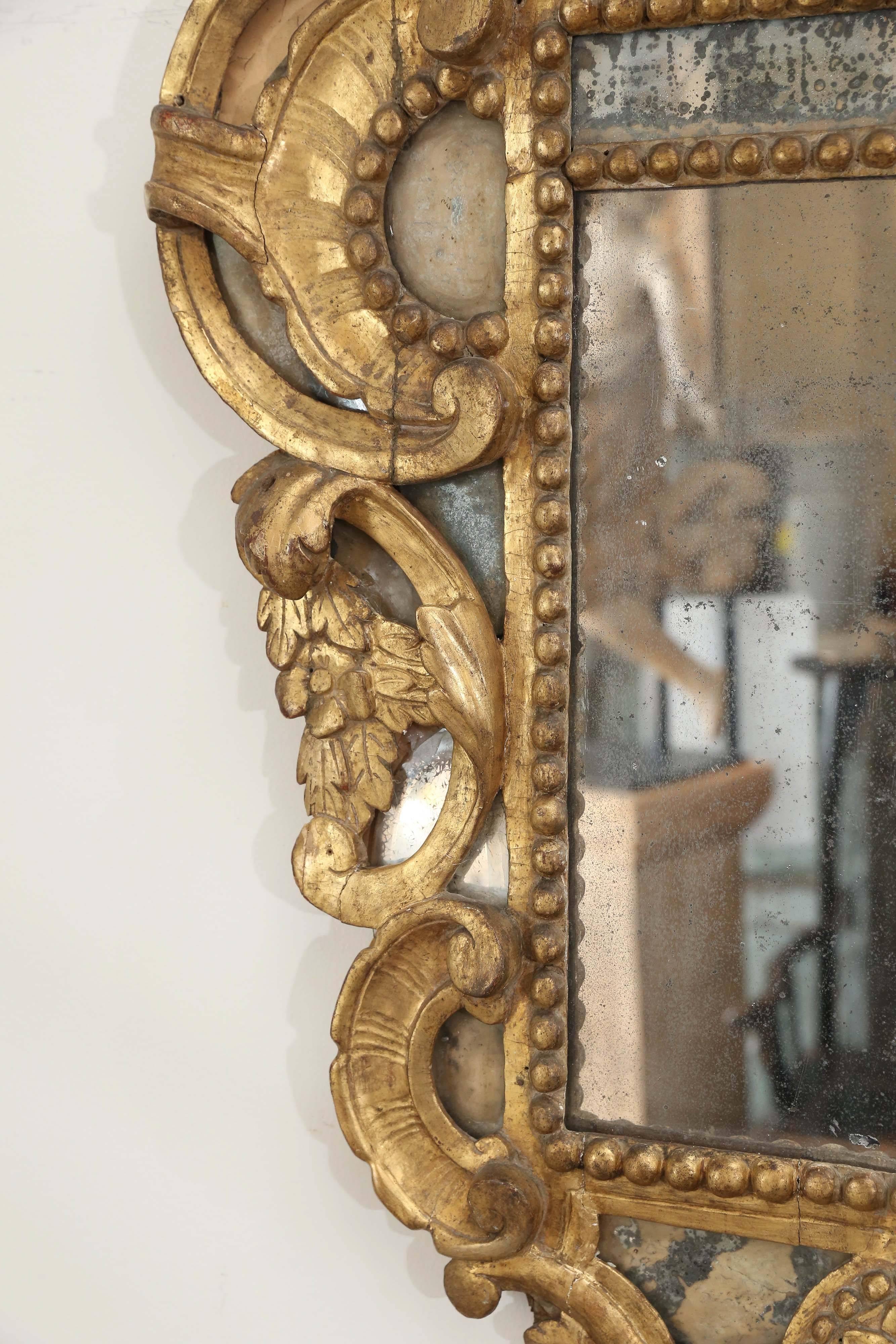 Antique 18th Century Mirror In Excellent Condition In Houston, TX