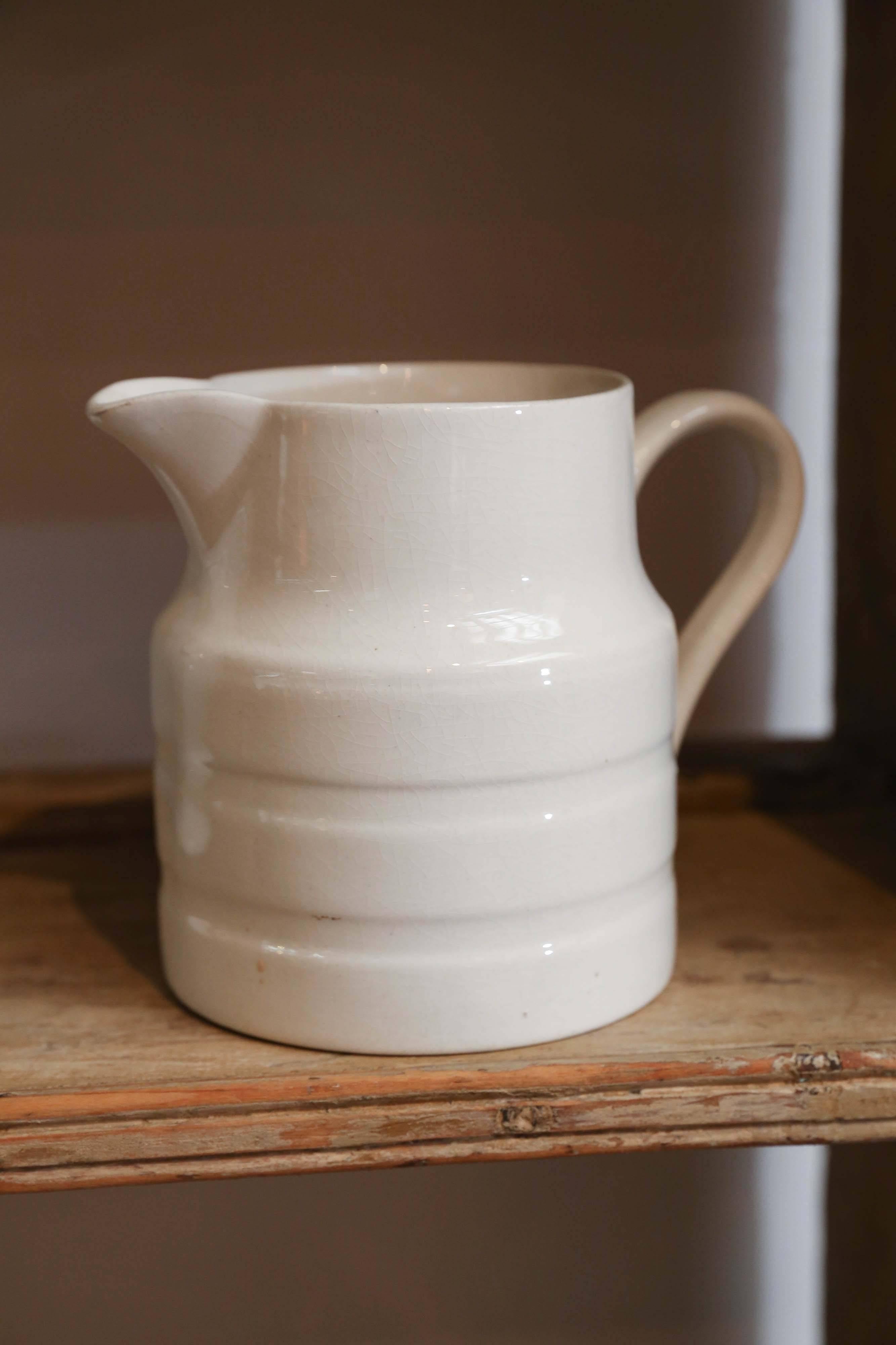 Faience 19th Century White Pitcher