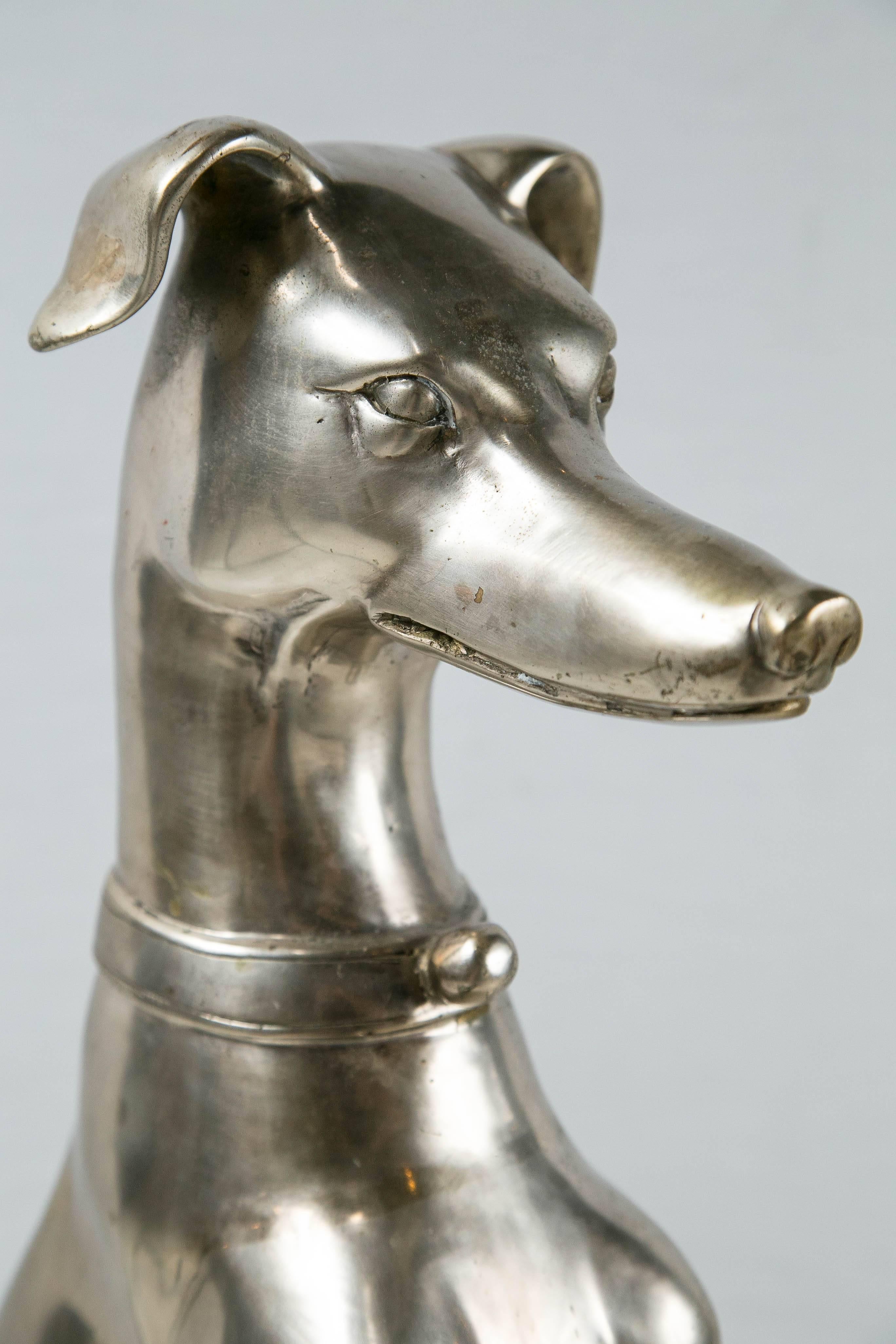Early 20th Century Trophy Dog Statue of a Grayhound For Sale