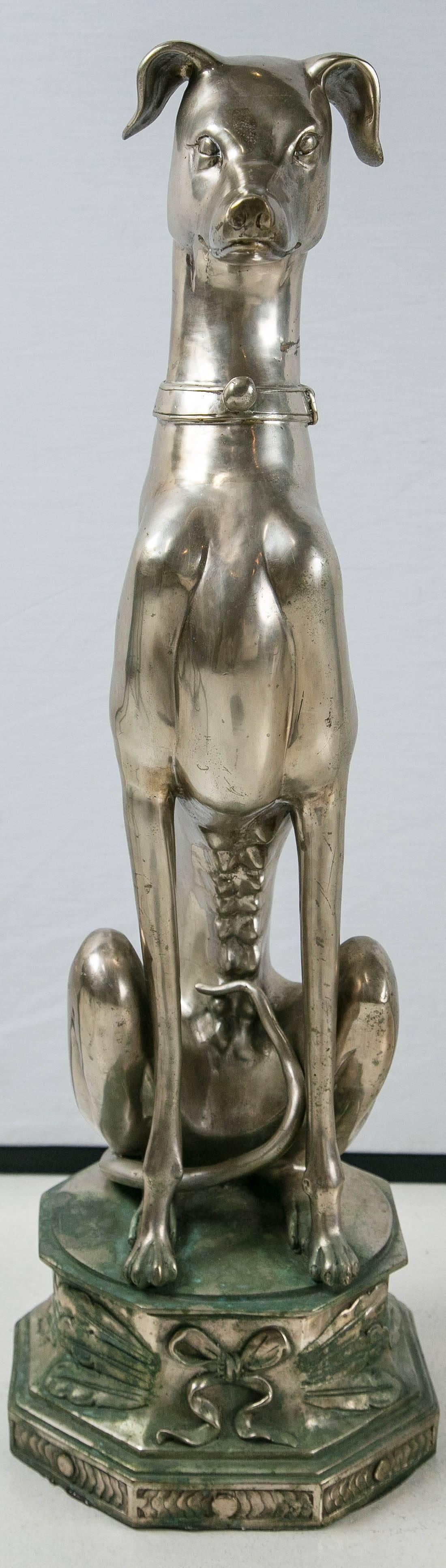 Brass Trophy Dog Statue of a Grayhound For Sale