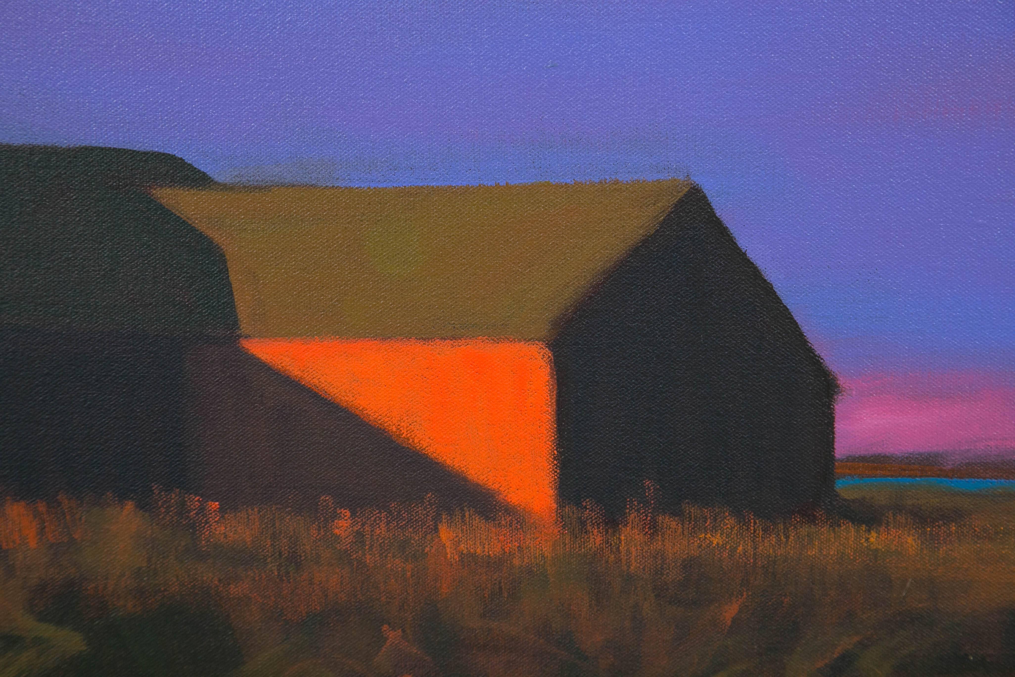 American Vermont Barn Twilight Oil Painting