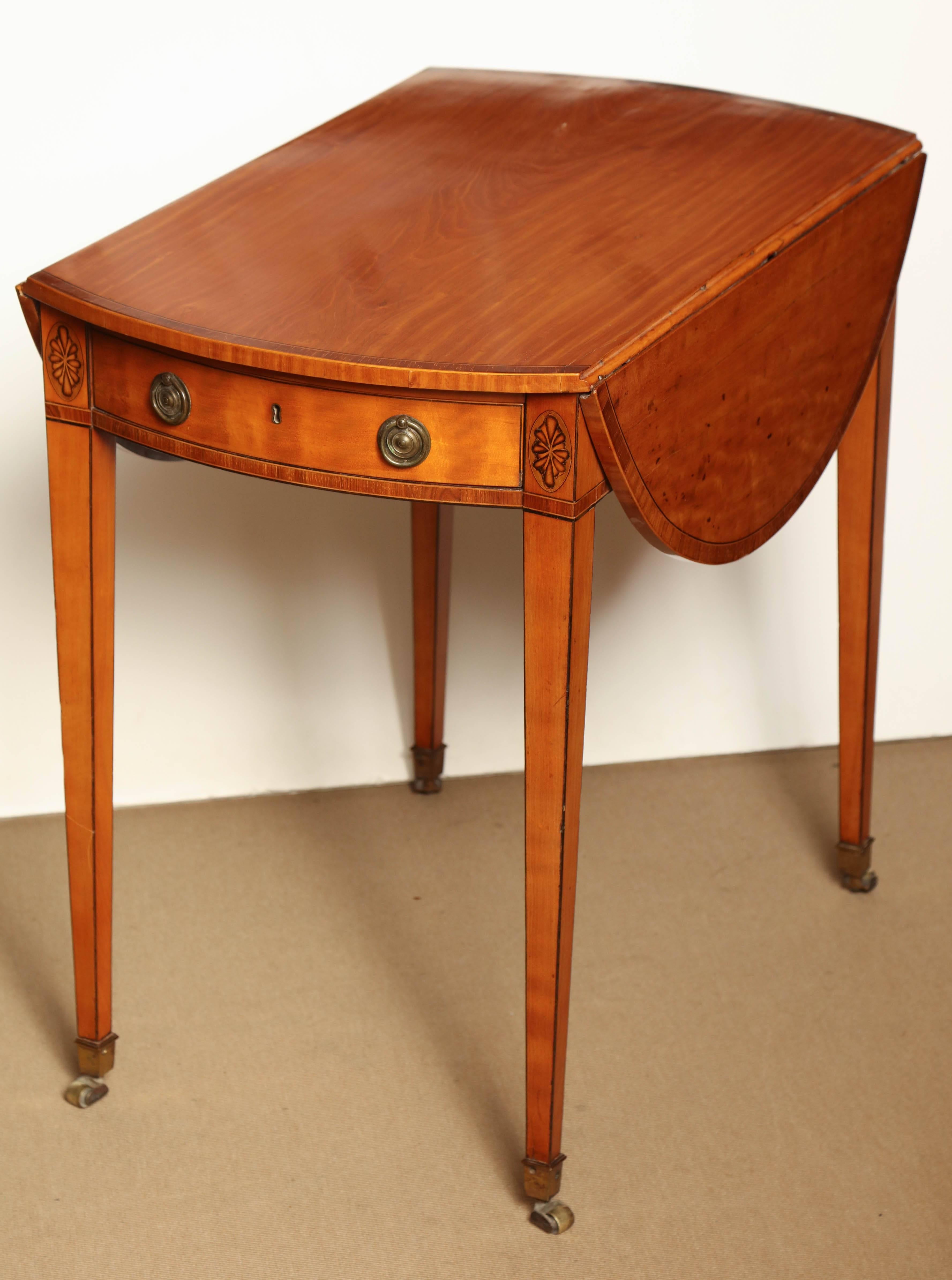Late 18th century English George III pembroke table with one-drawer.