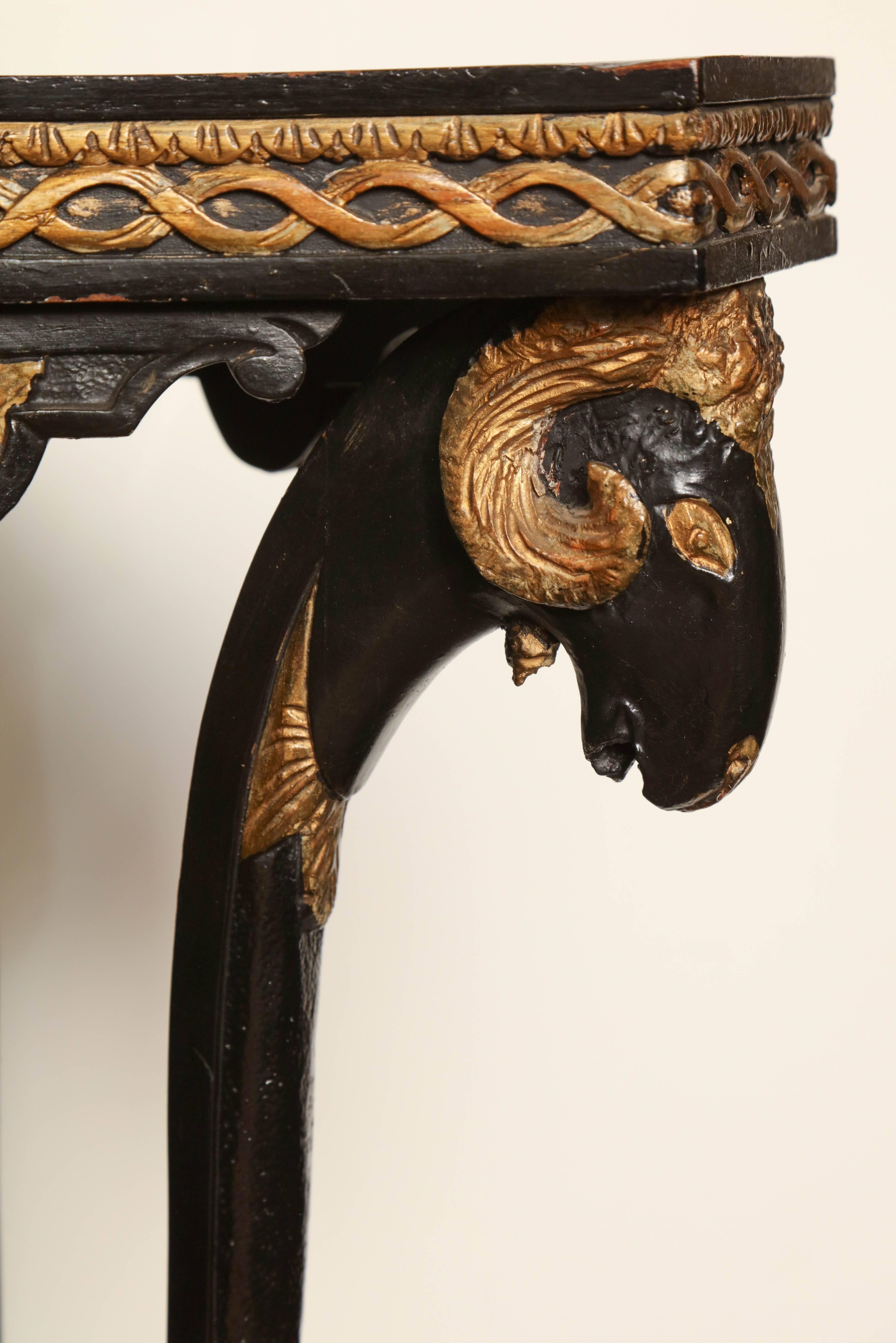 19th Century Neoclassical, Black Lacquer and Parcel-Gilt Stand For Sale 4