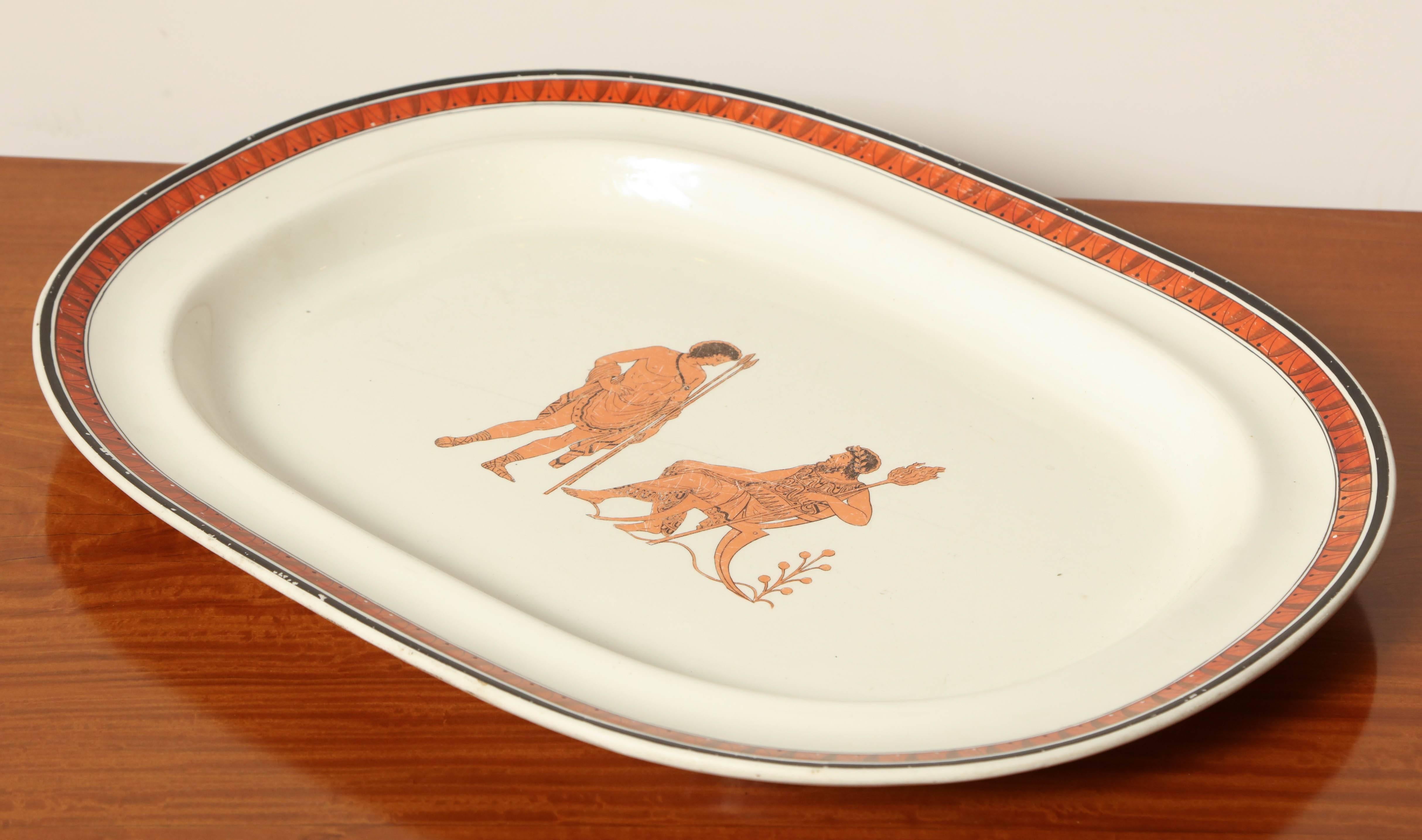19th Century Creamware Platter in the Etruscan Style For Sale 1