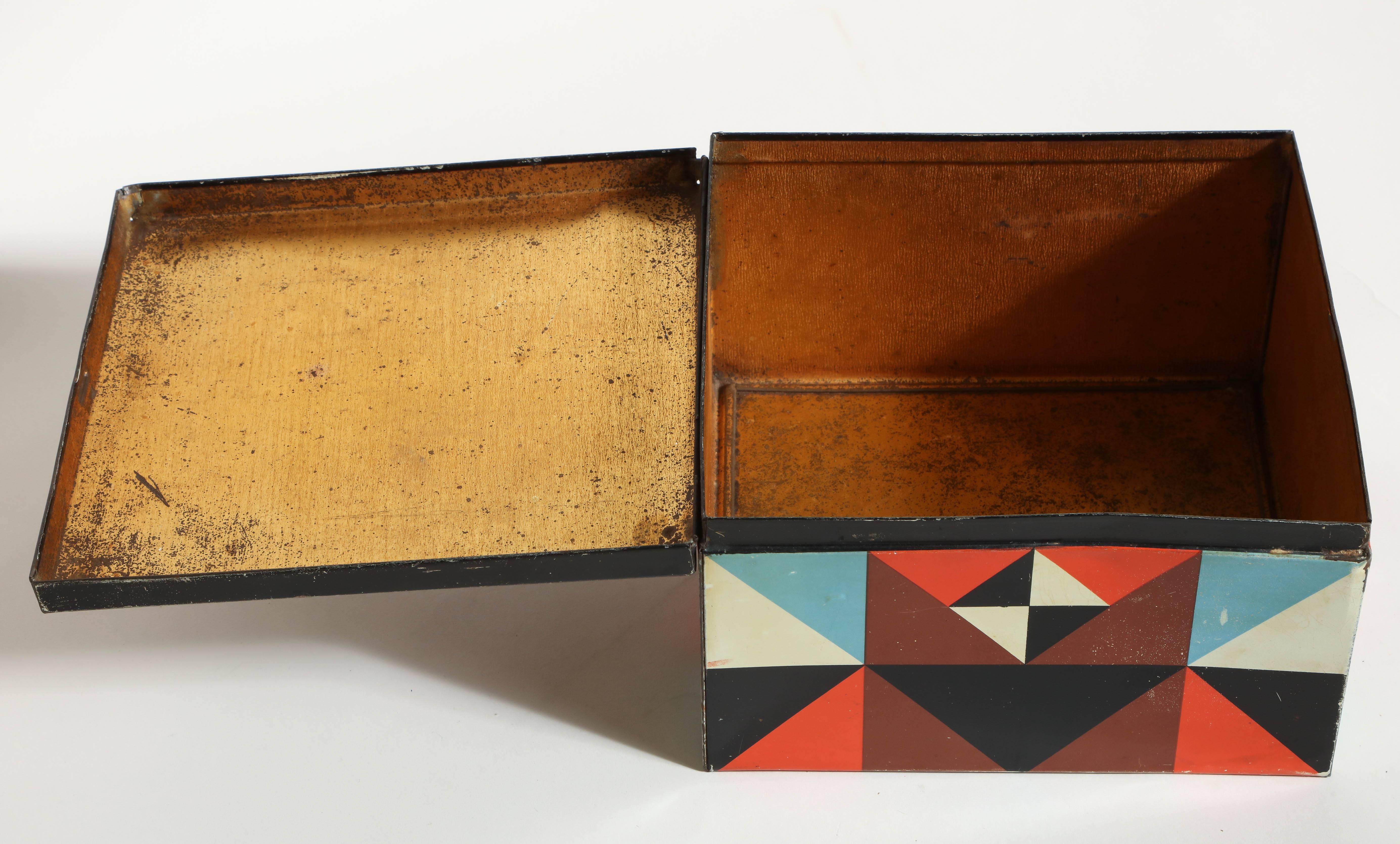 Martel Schwichtenberg German Bauhaus Tin Box In Excellent Condition For Sale In New York, NY