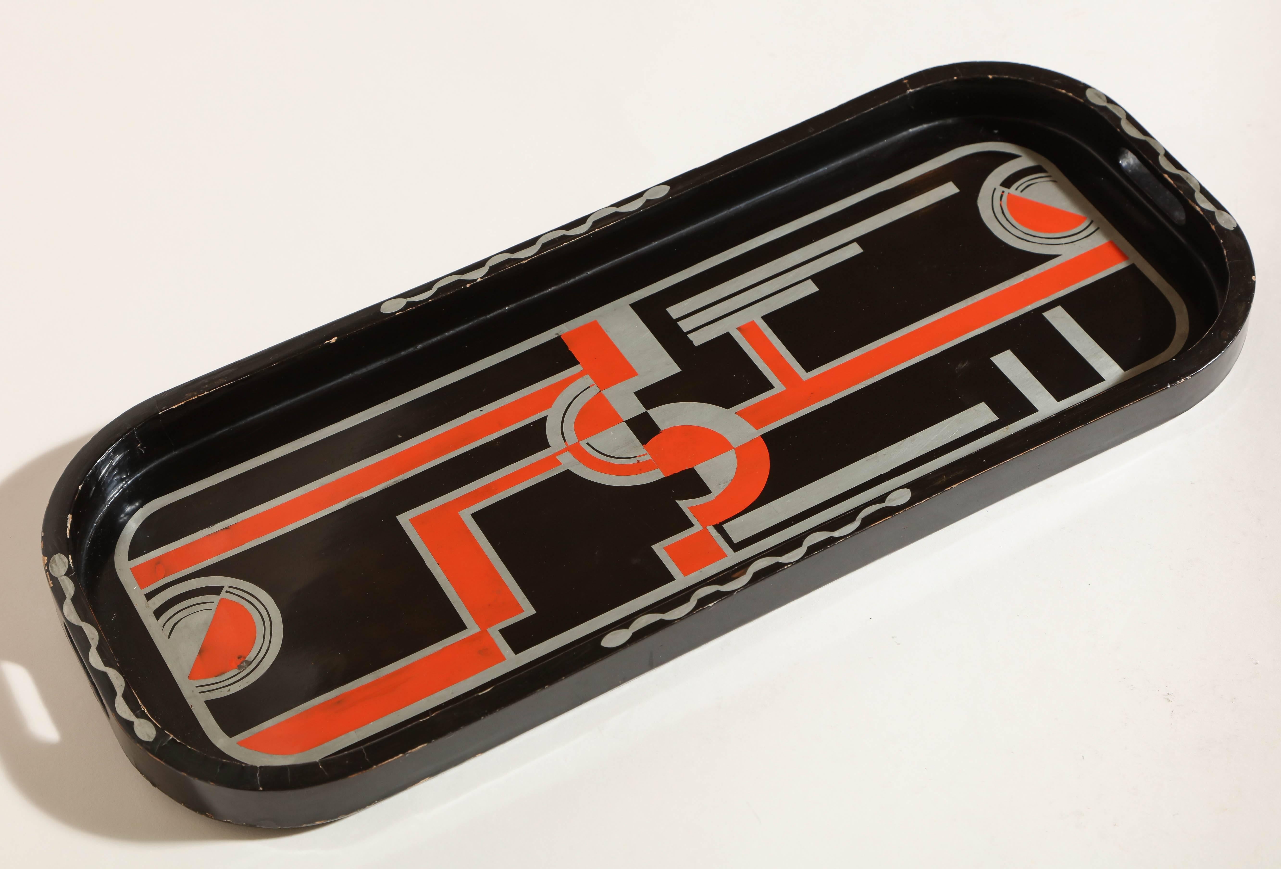 French Art Deco Lacquer Tray In Excellent Condition In New York, NY