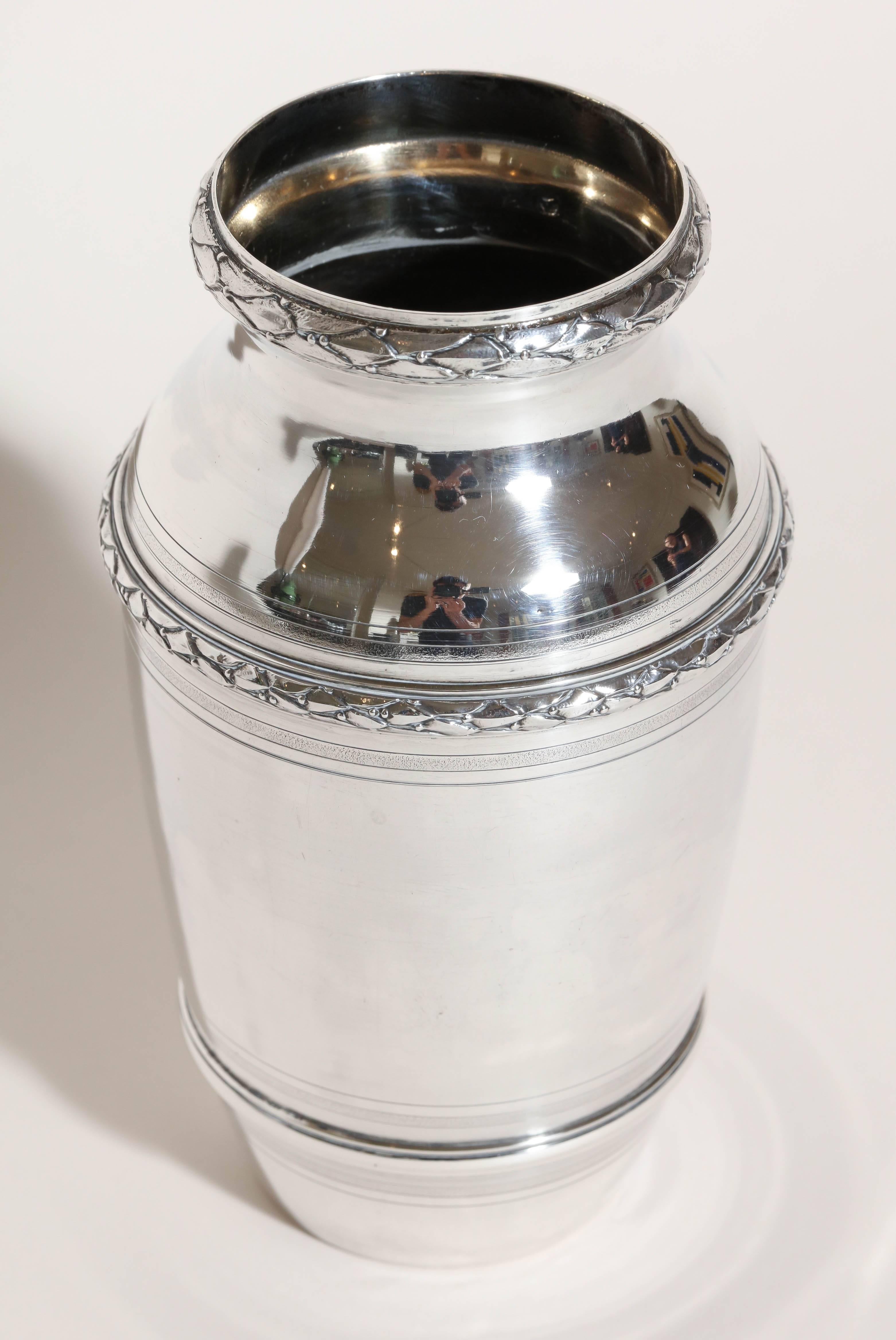 Boin-Taburet French Art Deco Sterling Silver Vase In Excellent Condition In New York, NY